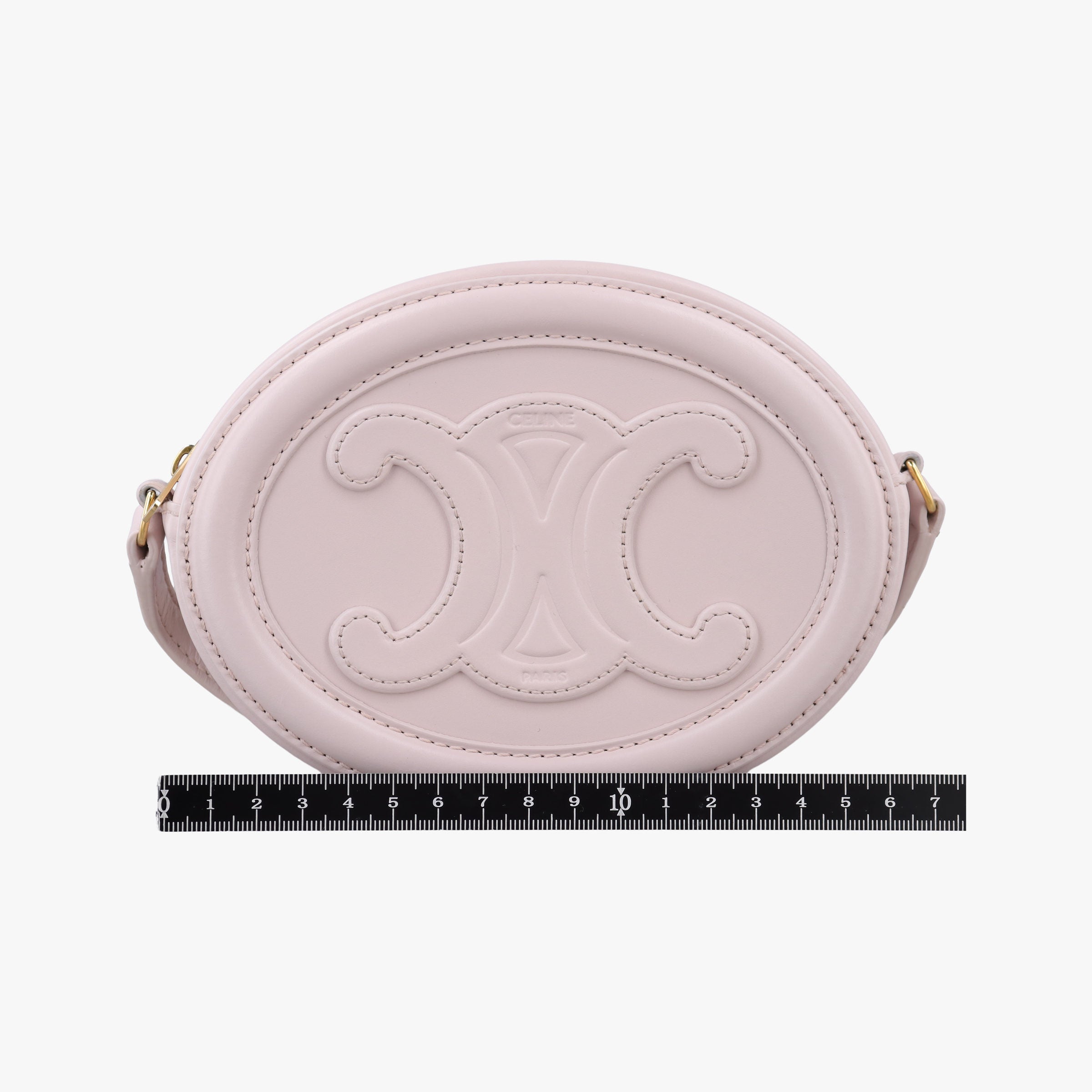 Pre-owned Celine Oval Purse Cuir Triomphe Pink Leather  shoulderbag | stylenewstar