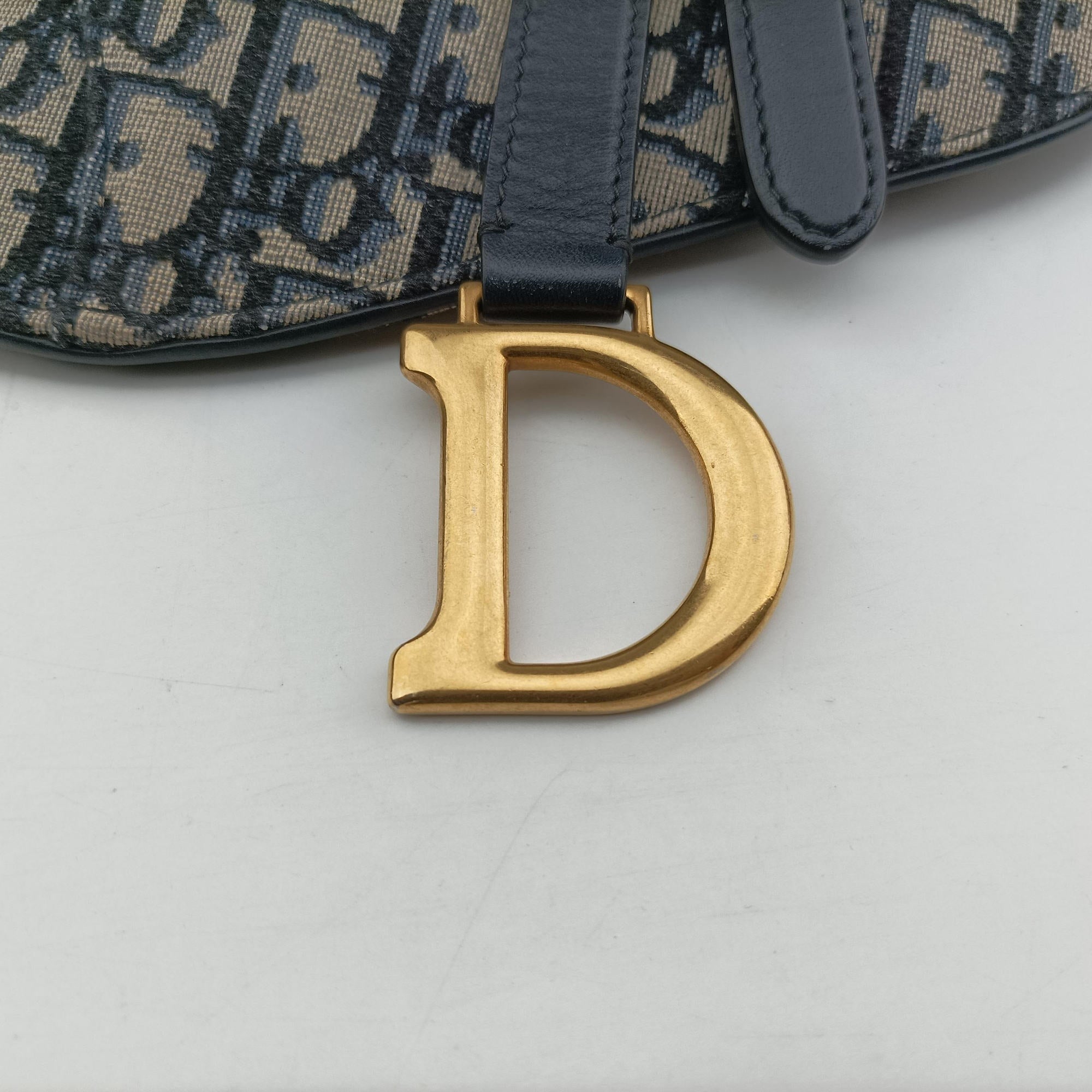 Secondhand Christian Dior Saddle Gray×Navy Jacquard  bum bag/waist bag | stylenewstar