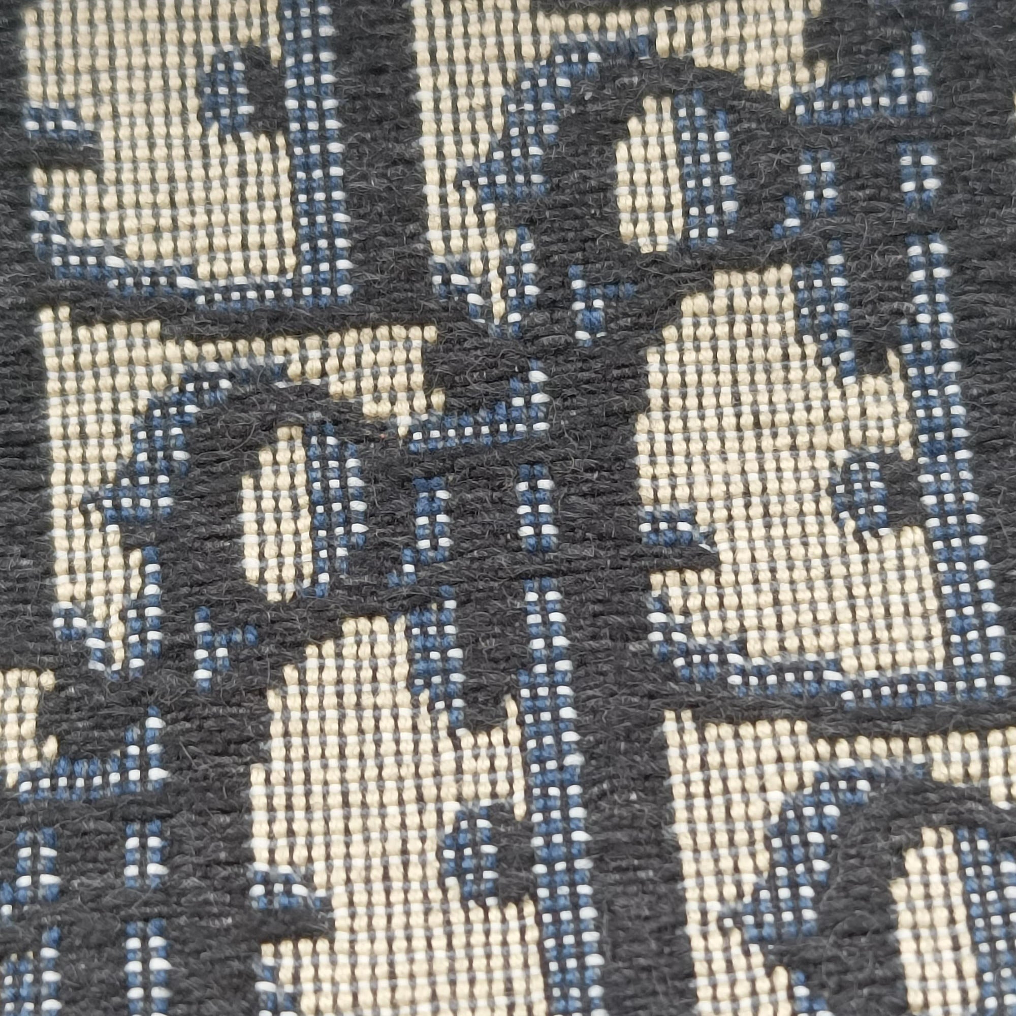 Secondhand Christian Dior Saddle Gray×Navy Jacquard  bum bag/waist bag | stylenewstar