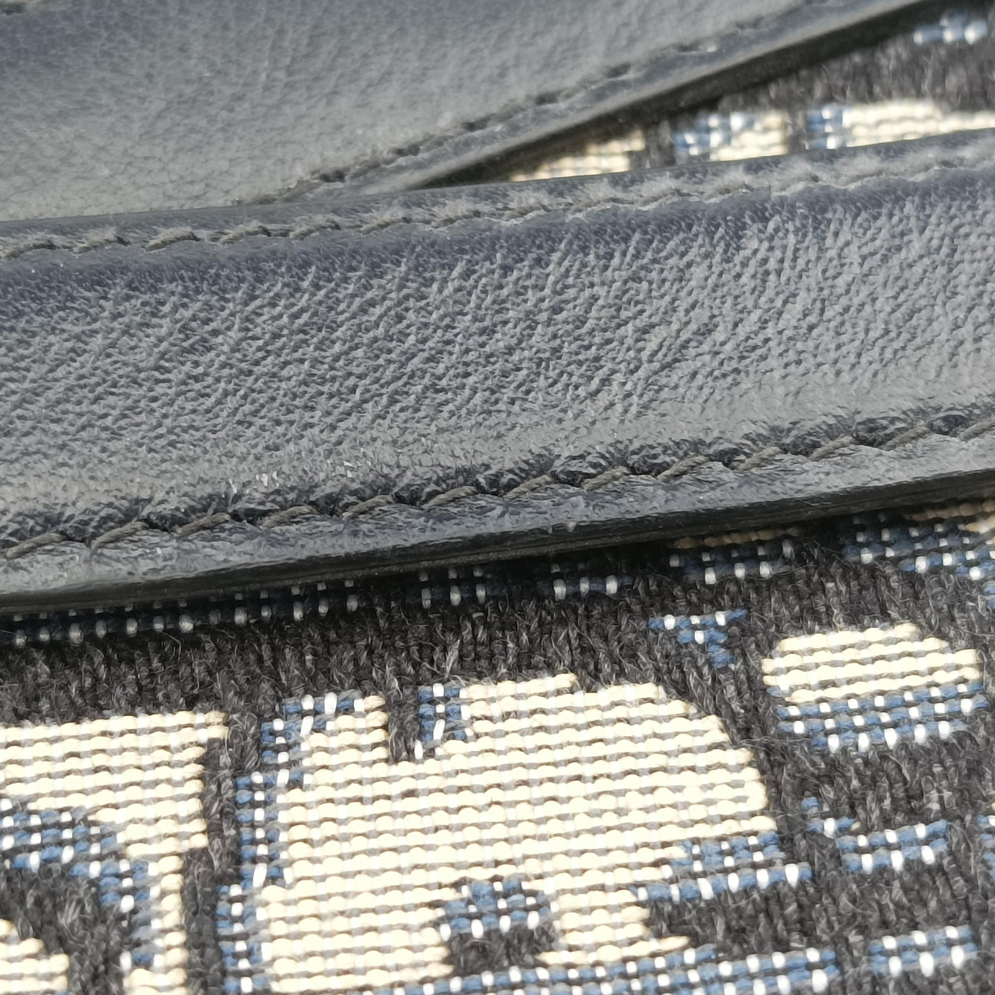 Secondhand Christian Dior Saddle Gray×Navy Jacquard  bum bag/waist bag | stylenewstar