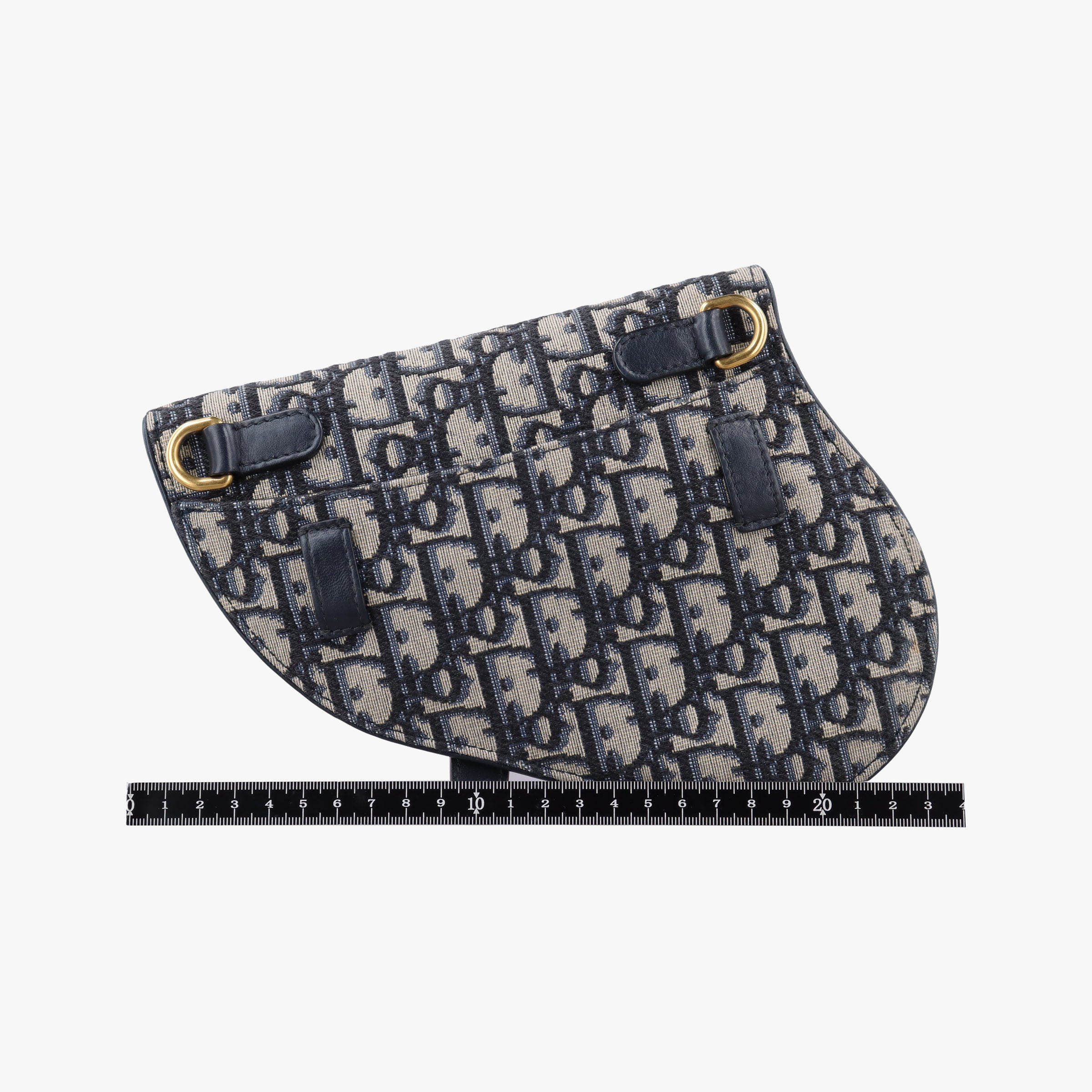 Secondhand Christian Dior Saddle Gray×Navy Jacquard  bum bag/waist bag | stylenewstar