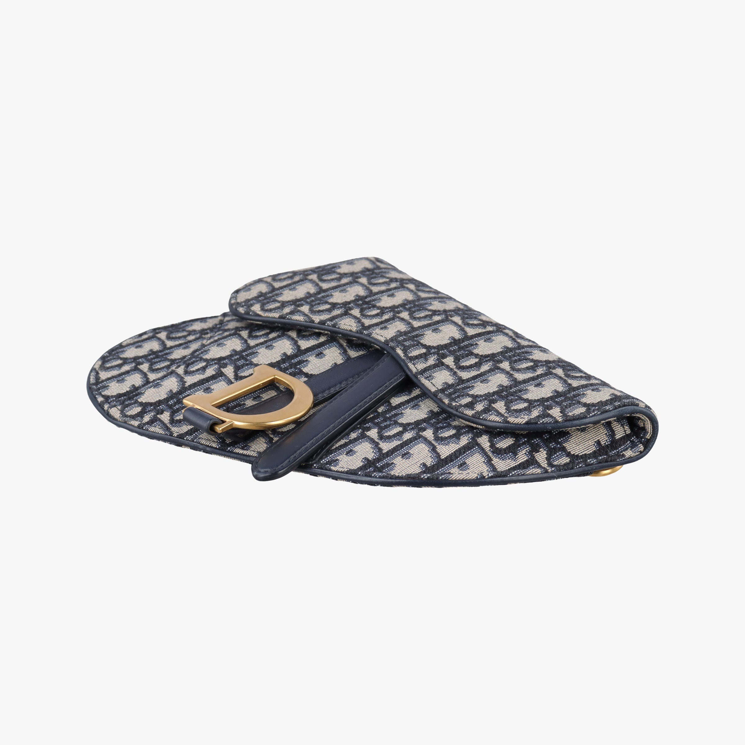 Secondhand Christian Dior Saddle Gray×Navy Jacquard  bum bag/waist bag | stylenewstar