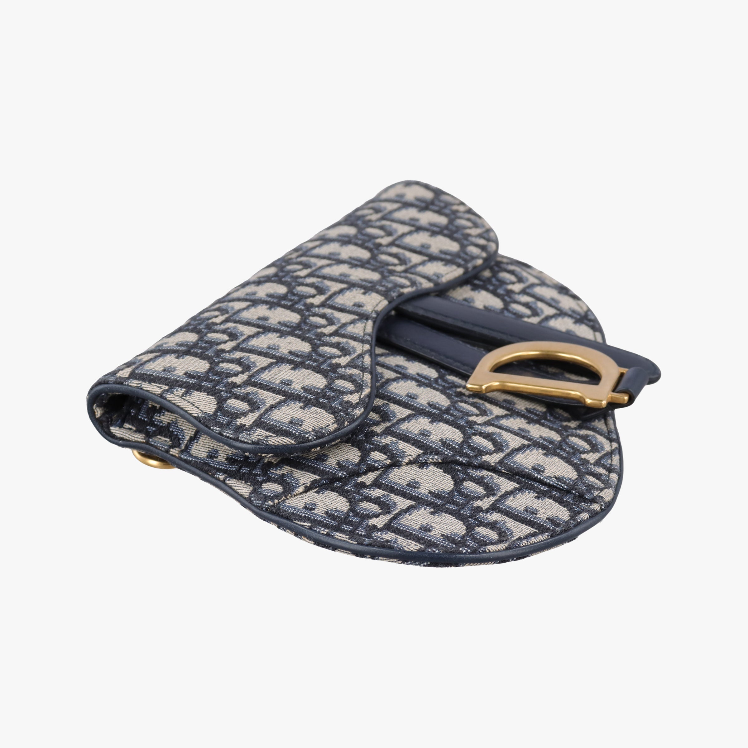 Secondhand Christian Dior Saddle Gray×Navy Jacquard  bum bag/waist bag | stylenewstar