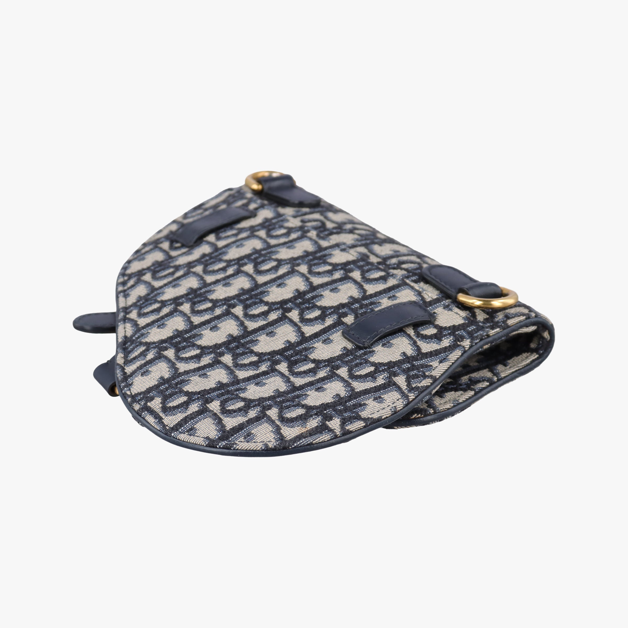 Secondhand Christian Dior Saddle Gray×Navy Jacquard  bum bag/waist bag | stylenewstar