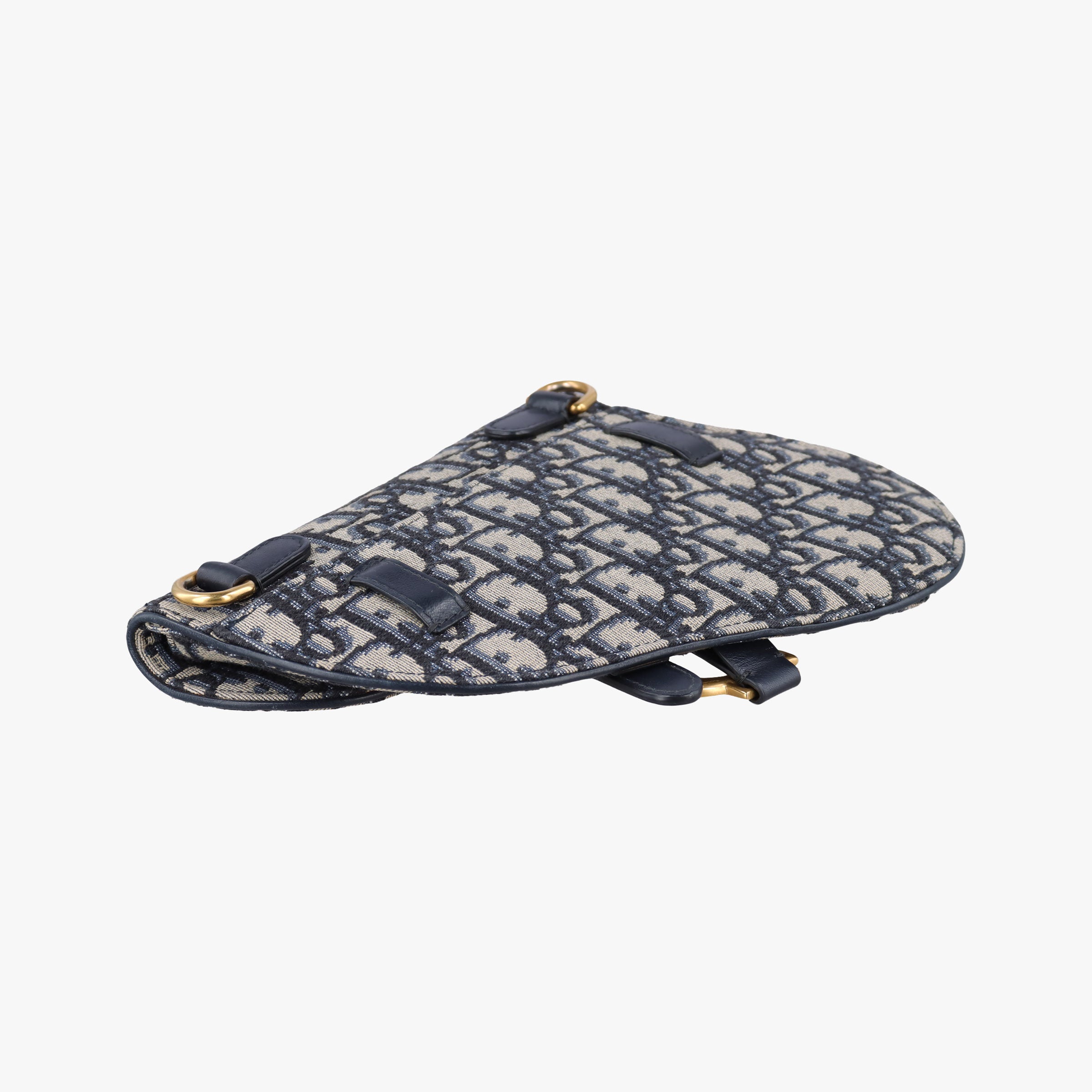 Secondhand Christian Dior Saddle Gray×Navy Jacquard  bum bag/waist bag | stylenewstar