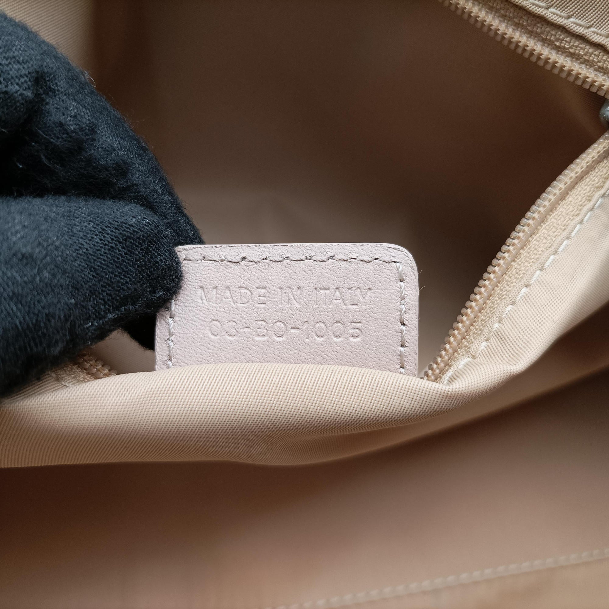 Pre-owned Christian Dior Romantic Trotter Beige x Pink PVC coated canvas x velour  shoulderbag | stylenewstar