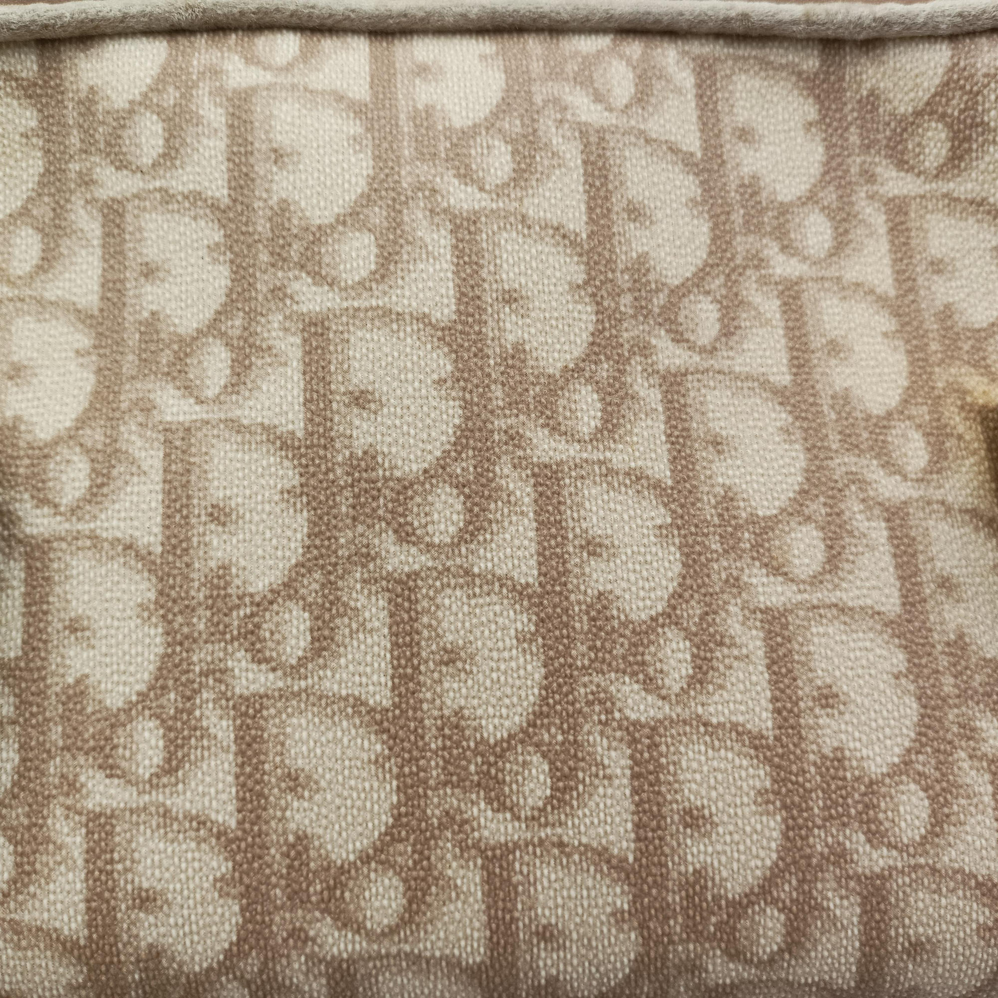 Pre-owned Christian Dior Romantic Trotter Beige x Pink PVC coated canvas x velour  shoulderbag | stylenewstar