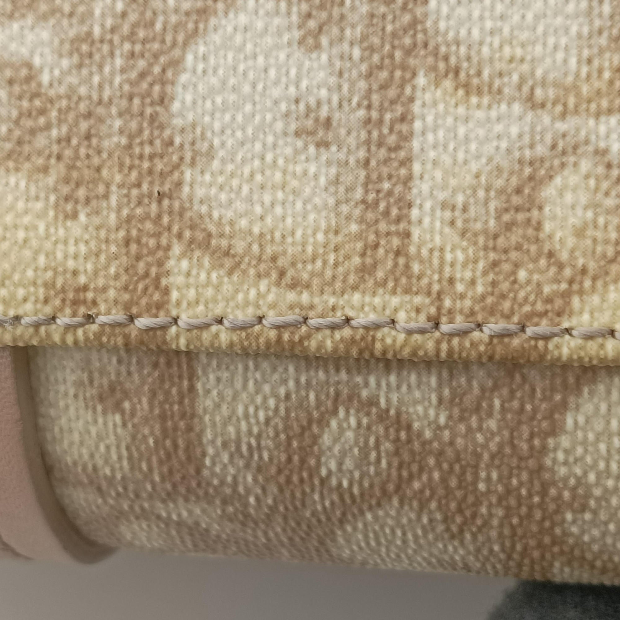 Pre-owned Christian Dior Romantic Trotter Beige x Pink PVC coated canvas x velour  shoulderbag | stylenewstar