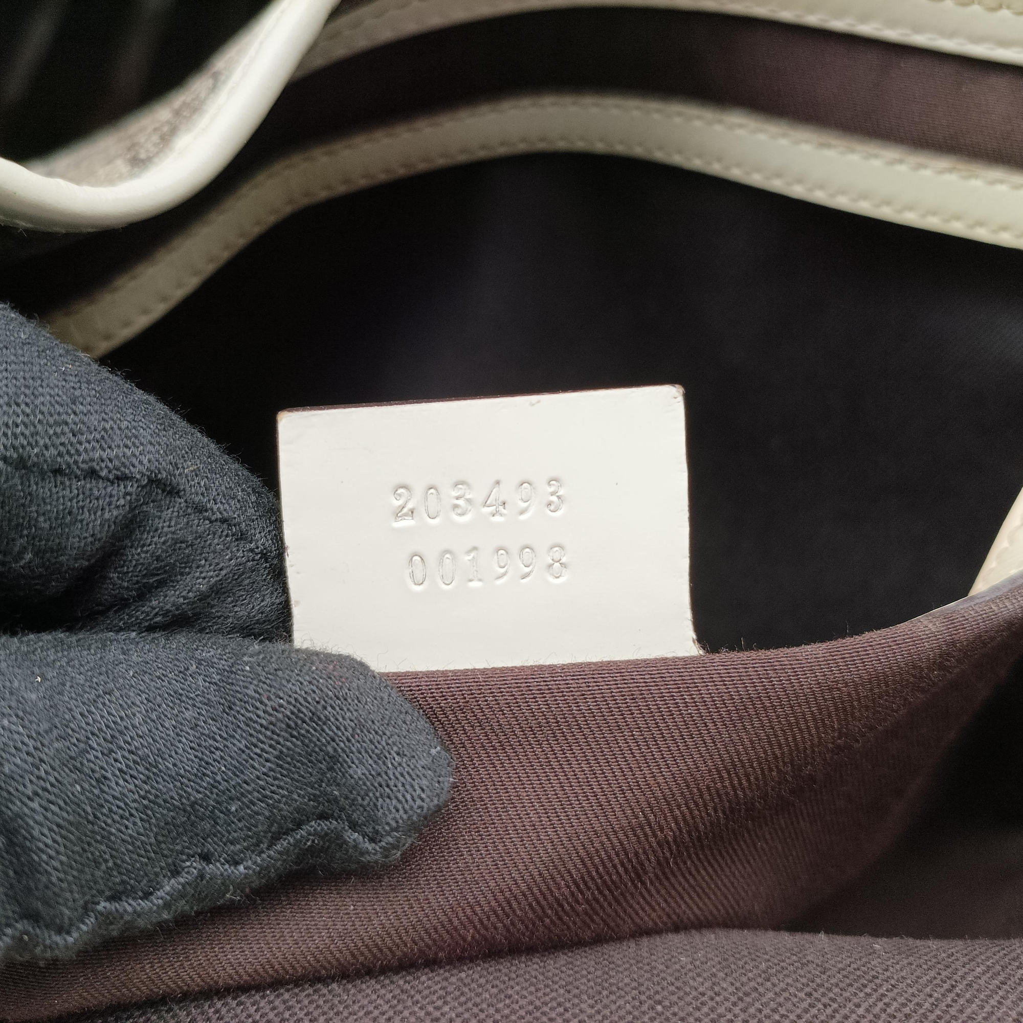 Pre-owned Gucci New Jackie Brown×White PVC coated canvas×Leather 203493 handbag | stylenewstar