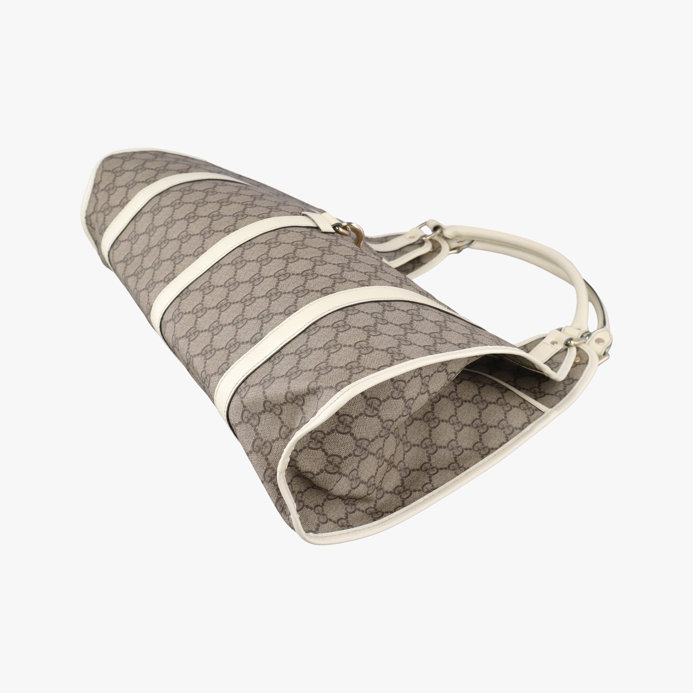 Pre-owned Gucci New Jackie Brown×White PVC coated canvas×Leather 203493 handbag | stylenewstar
