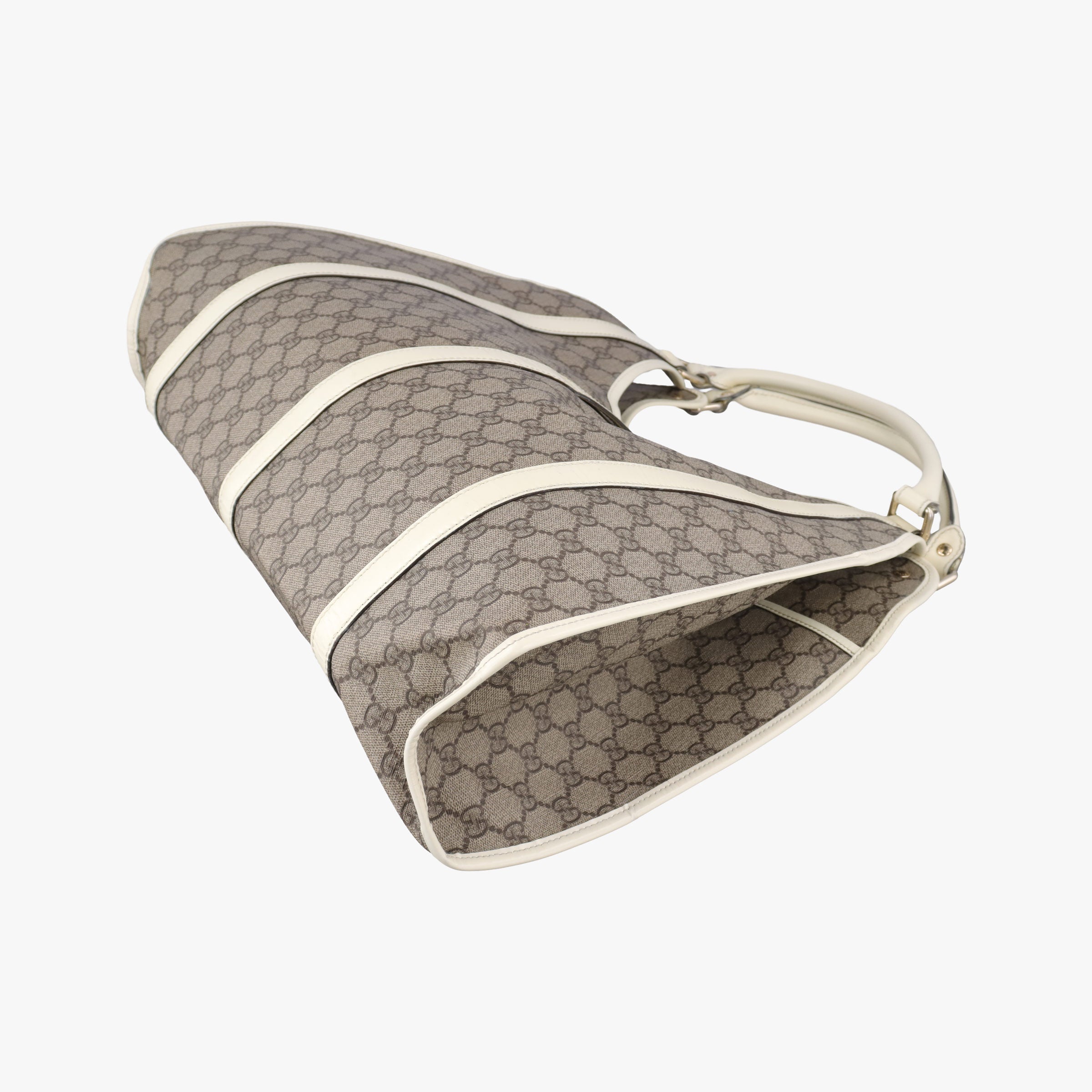 Pre-owned Gucci New Jackie Brown×White PVC coated canvas×Leather 203493 handbag | stylenewstar