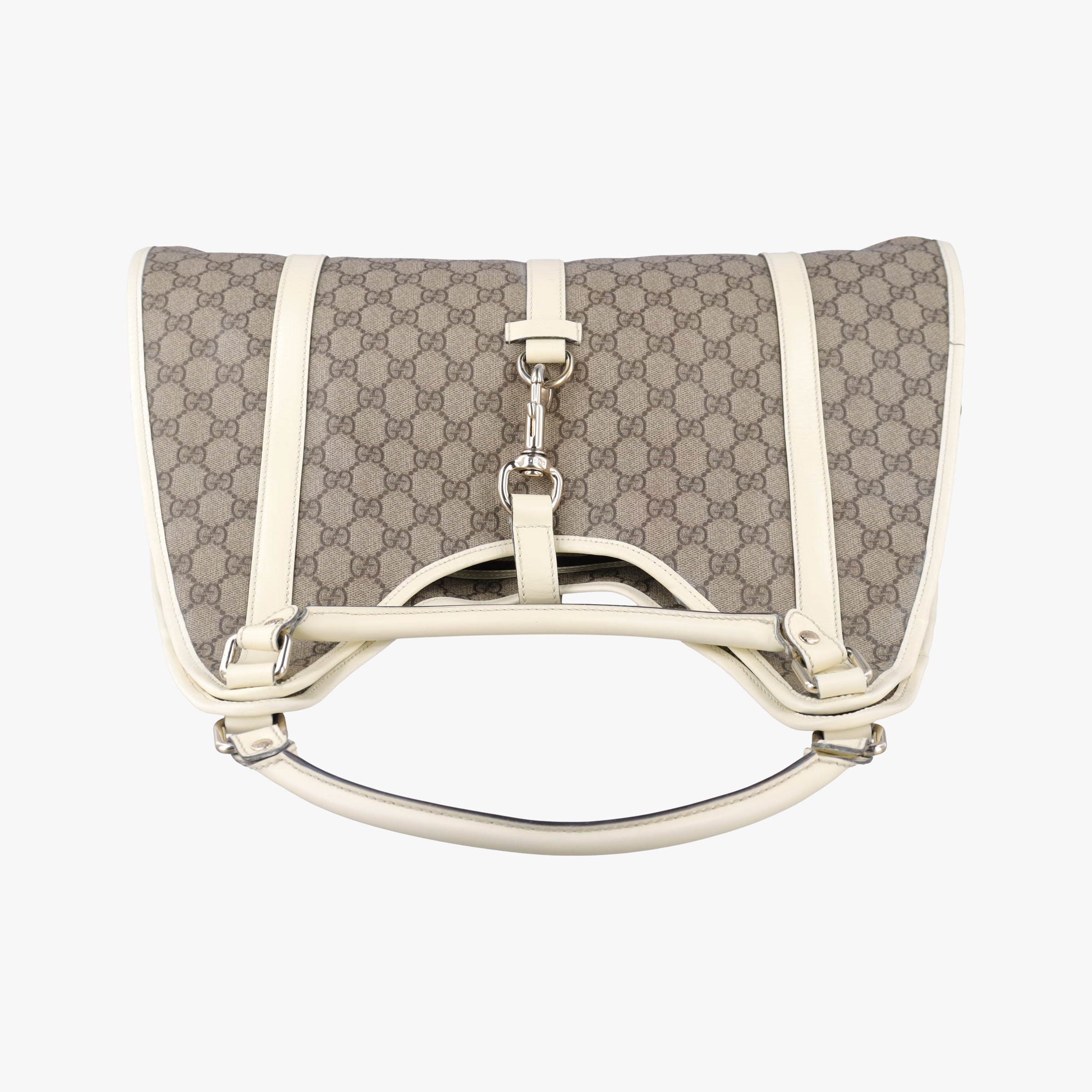 Pre-owned Gucci New Jackie Brown×White PVC coated canvas×Leather 203493 handbag | stylenewstar