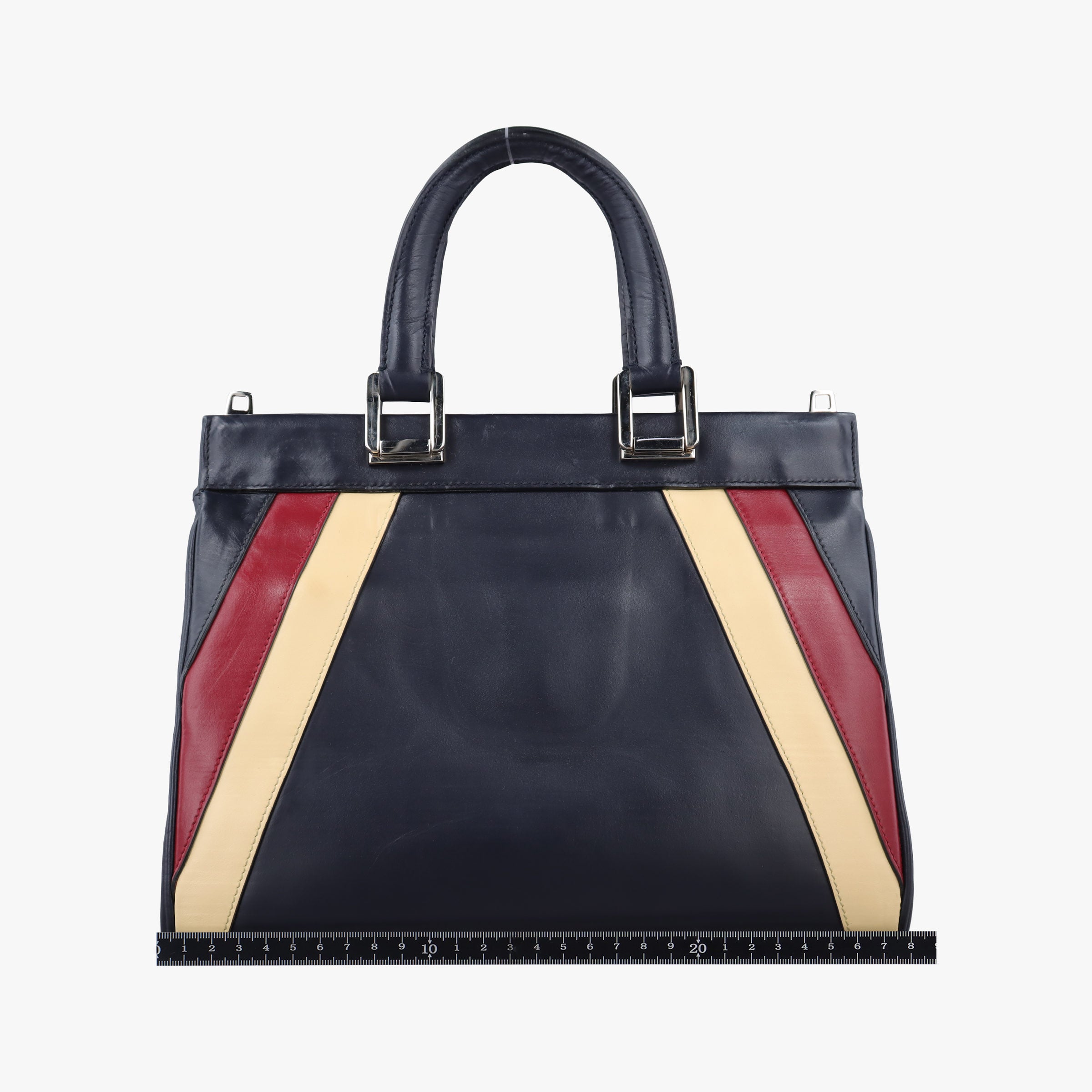 Pre-owned Gucci Zumi Navy × Beige × Bordeaux Leather 569712 shoulderbag | stylenewstar