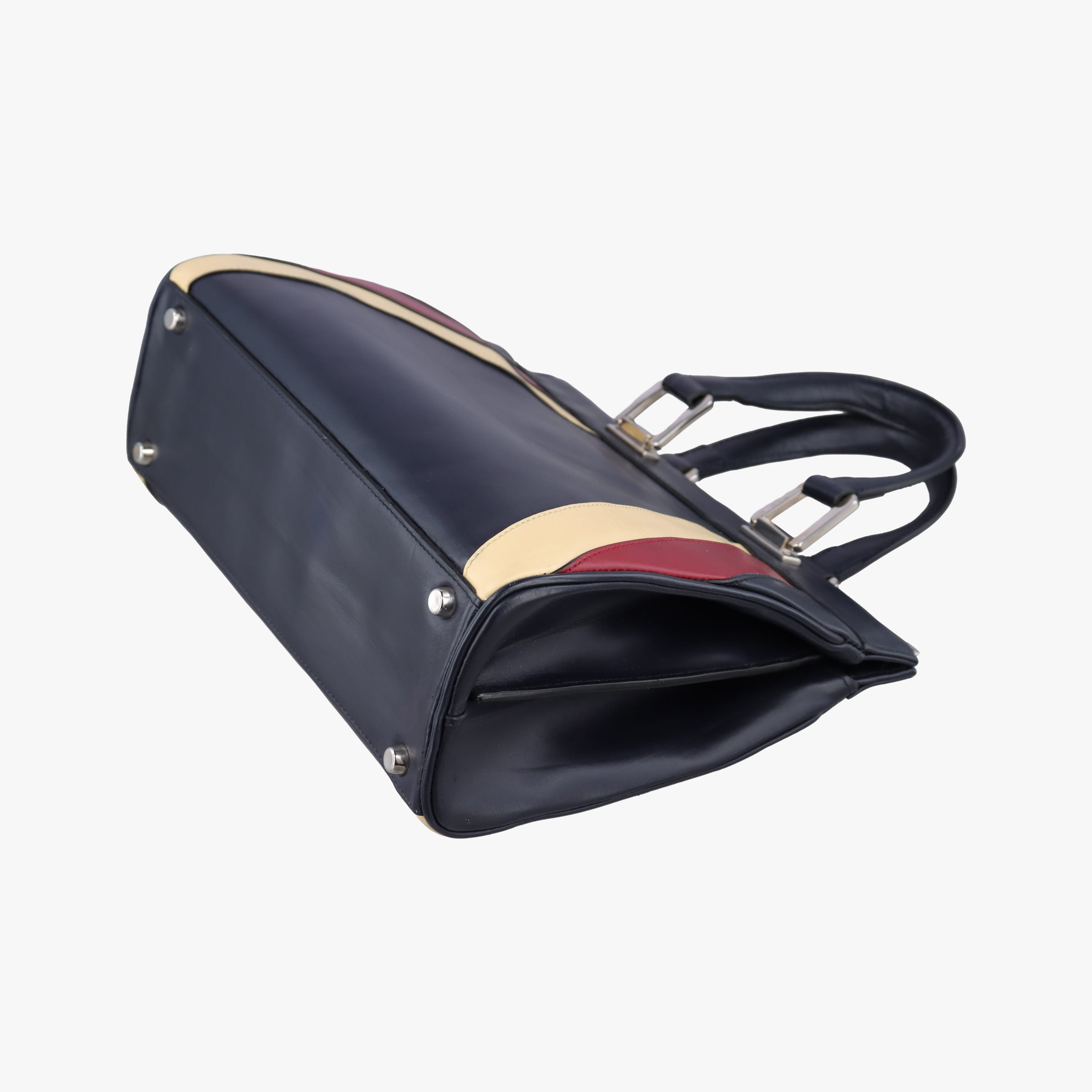 Pre-owned Gucci Zumi Navy × Beige × Bordeaux Leather 569712 shoulderbag | stylenewstar