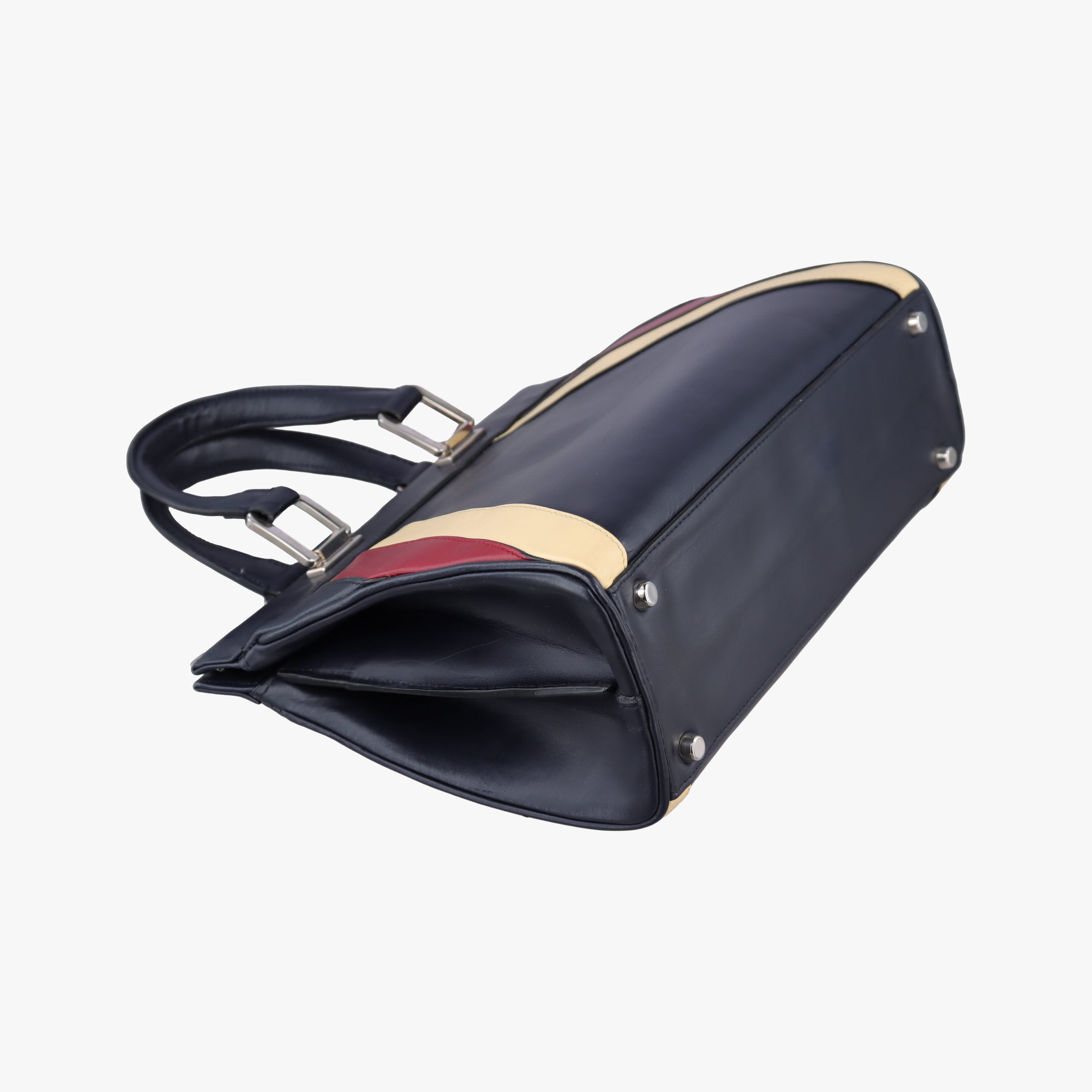 Pre-owned Gucci Zumi Navy × Beige × Bordeaux Leather 569712 shoulderbag | stylenewstar