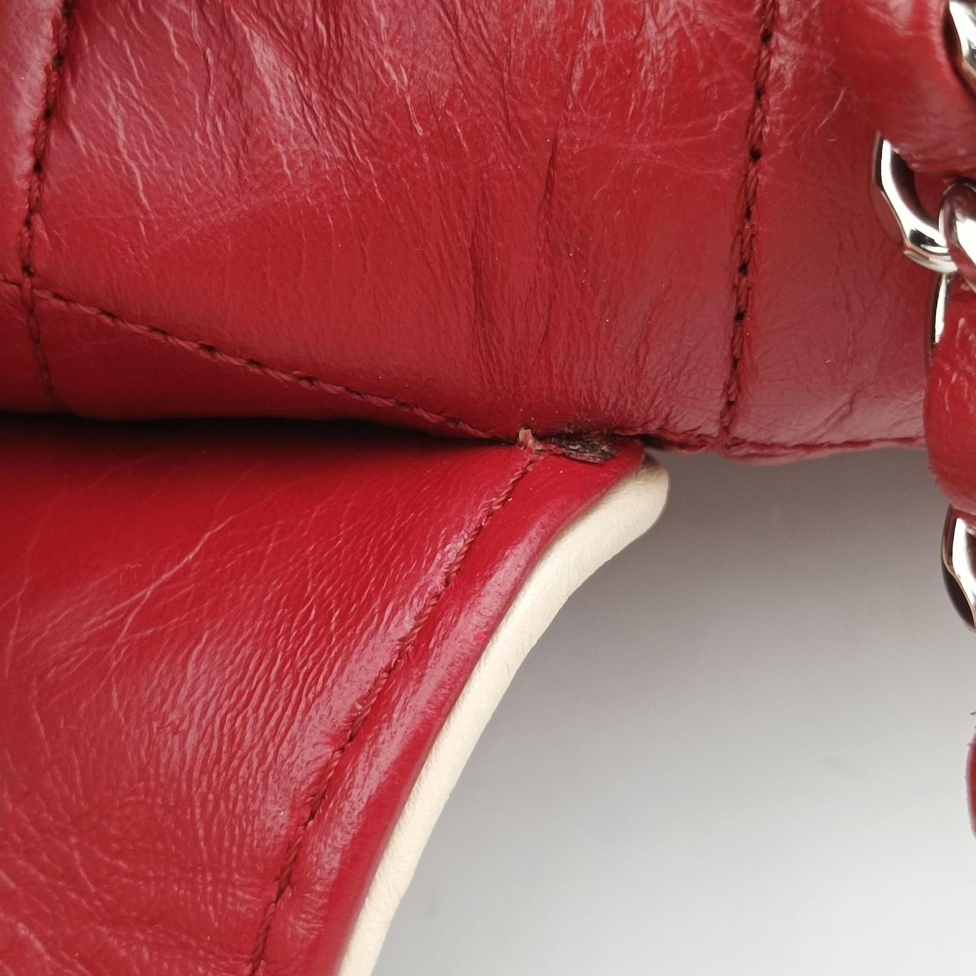 Secondhand Chanel East West Burgundy lambskin×leather A37694 shoulderbag | stylenewstar
