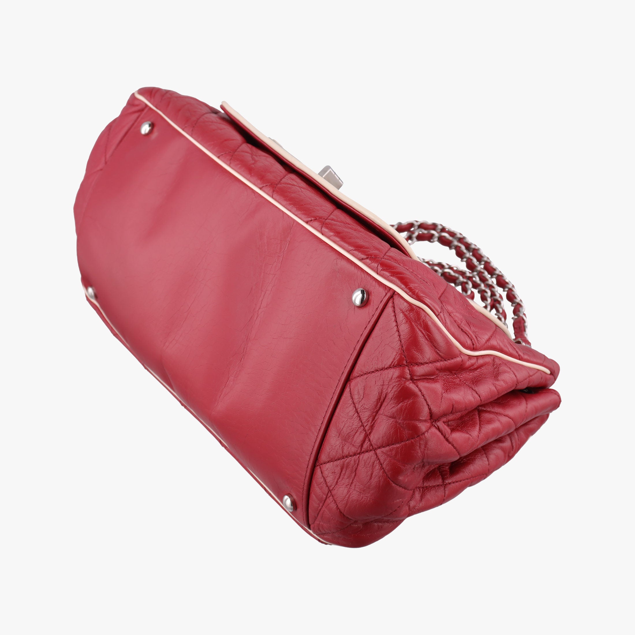 Secondhand Chanel East West Burgundy lambskin×leather A37694 shoulderbag | stylenewstar