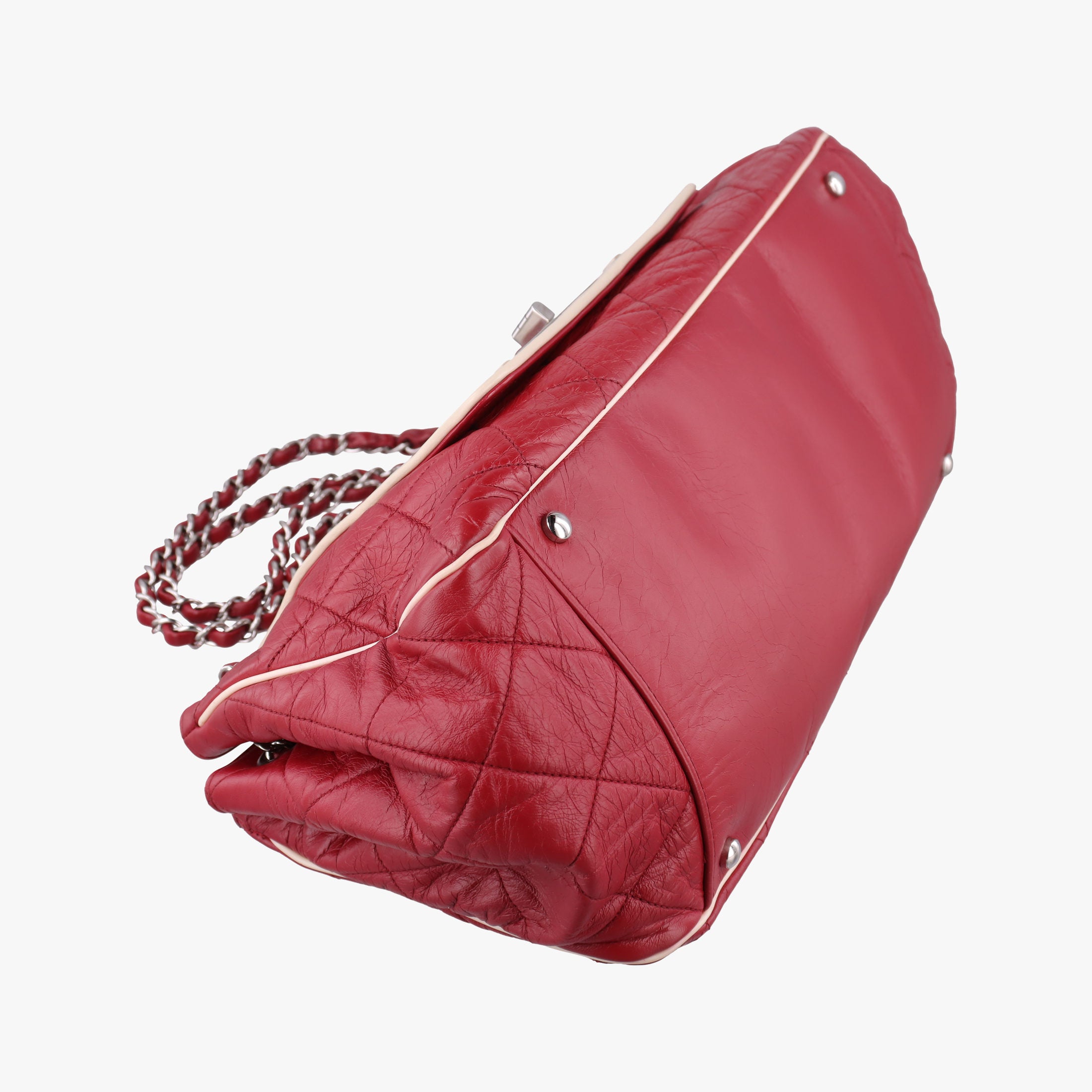 Secondhand Chanel East West Burgundy lambskin×leather A37694 shoulderbag | stylenewstar