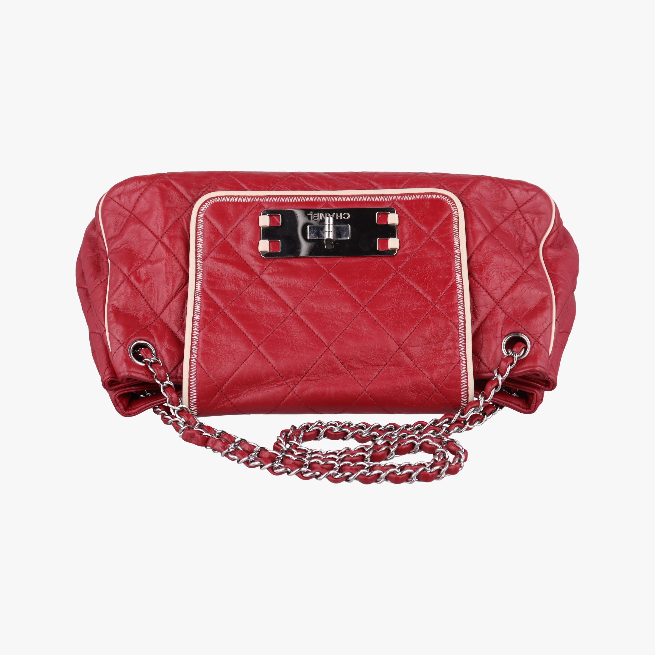 Secondhand Chanel East West Burgundy lambskin×leather A37694 shoulderbag | stylenewstar