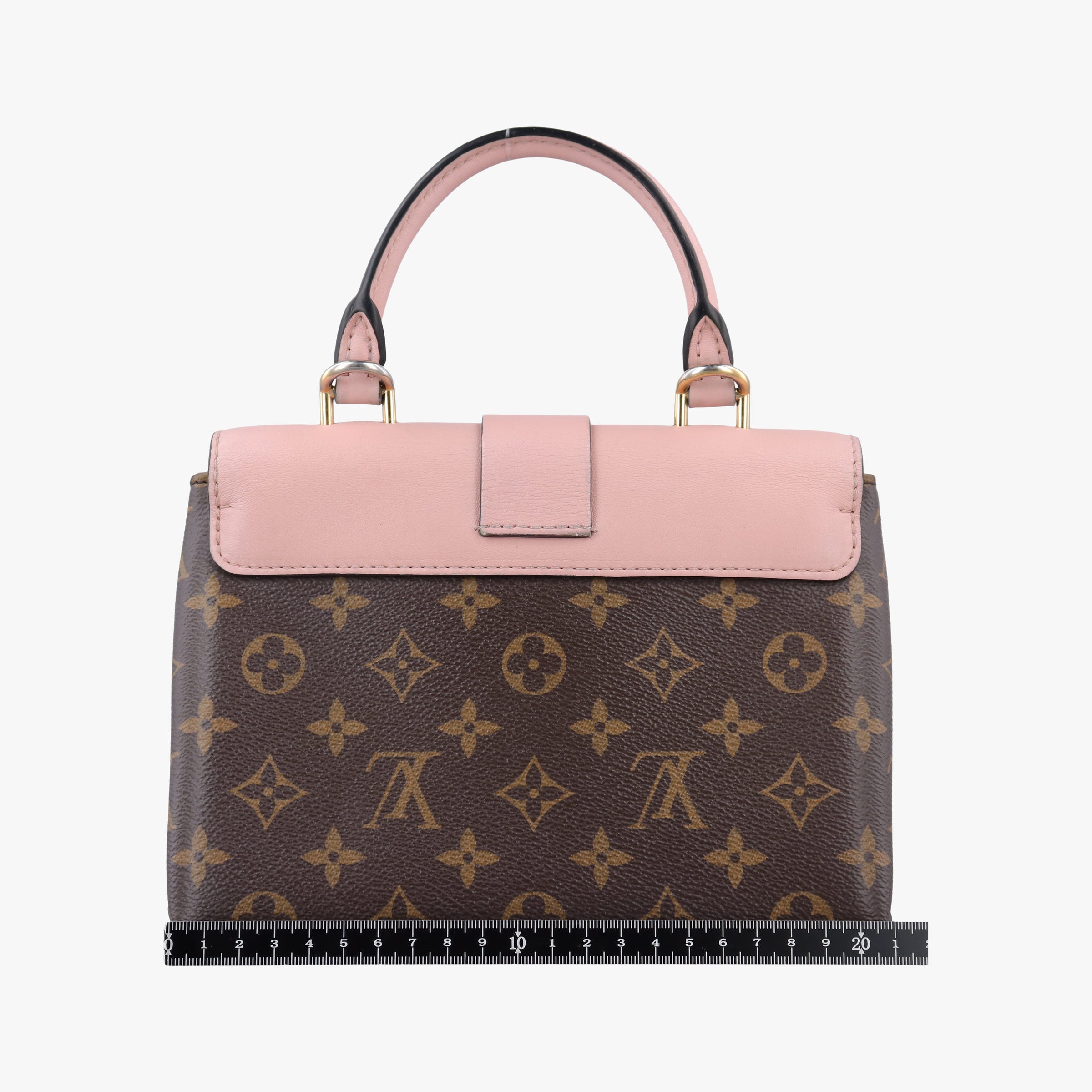 Pre-owned Louis Vuitton LOCKY BB Brown×ROSE POUDRE Monogram Canvas×calf leather M44080 shoulderbag | stylenewstar