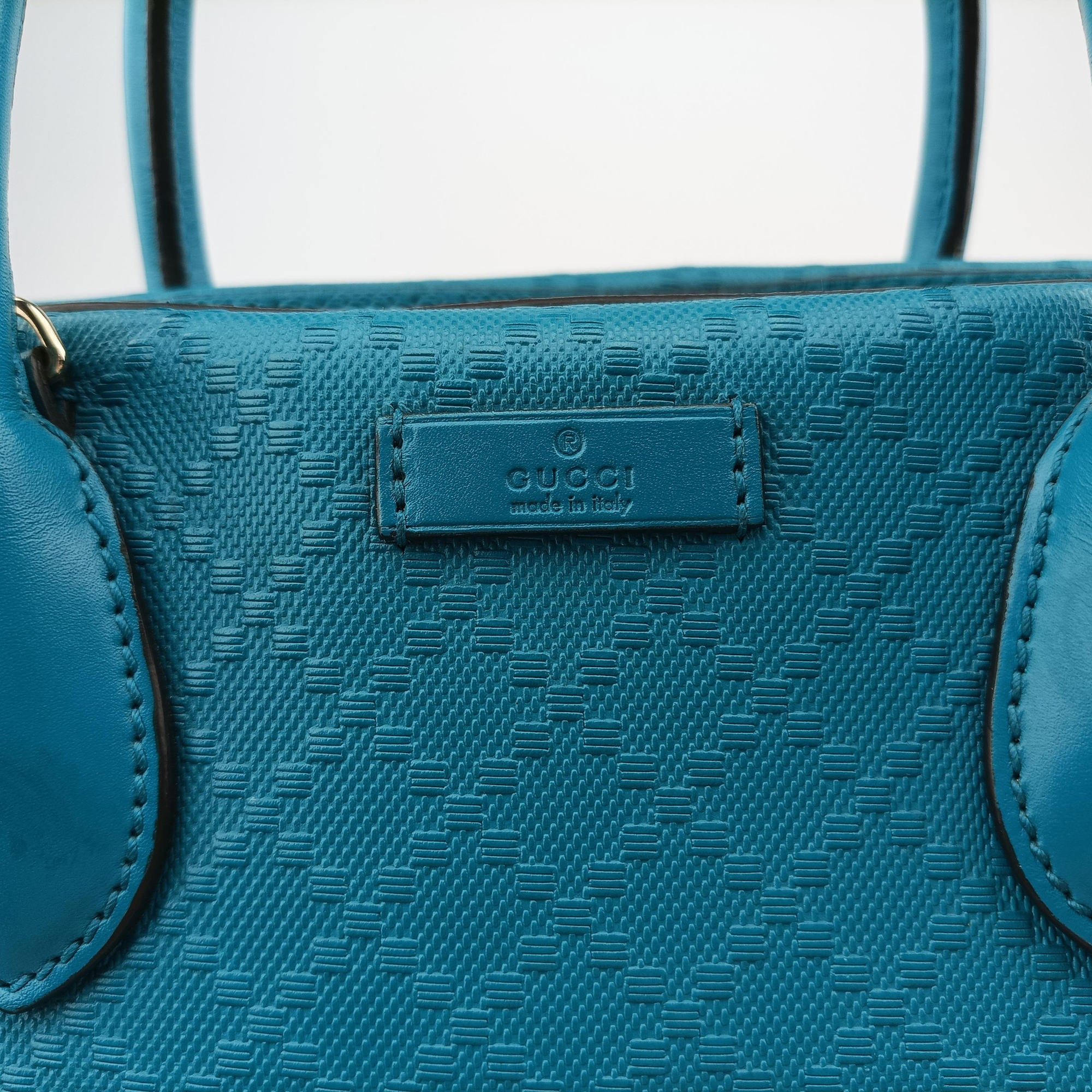 Pre-owned Gucci Bright Diamante Blue Leather 354332 shoulderbag | stylenewstar