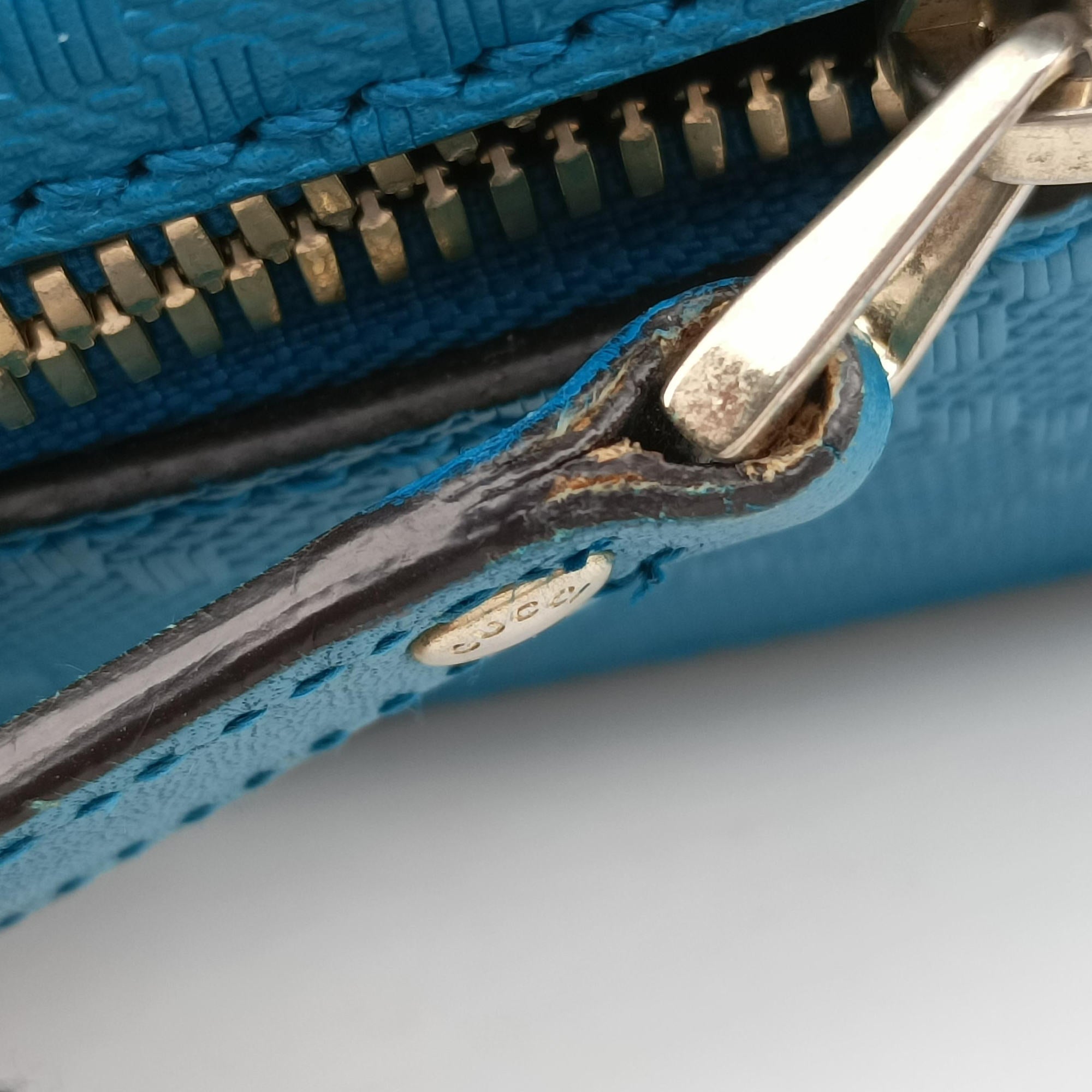 Pre-owned Gucci Bright Diamante Blue Leather 354332 shoulderbag | stylenewstar