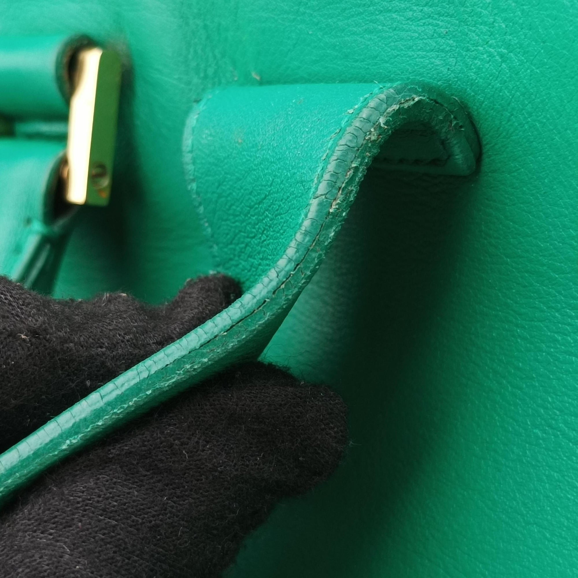 Pre-owned Yves Saint Laurent Y Ligne Petit Cabas Green Leather 311210 shoulderbag | stylenewstar