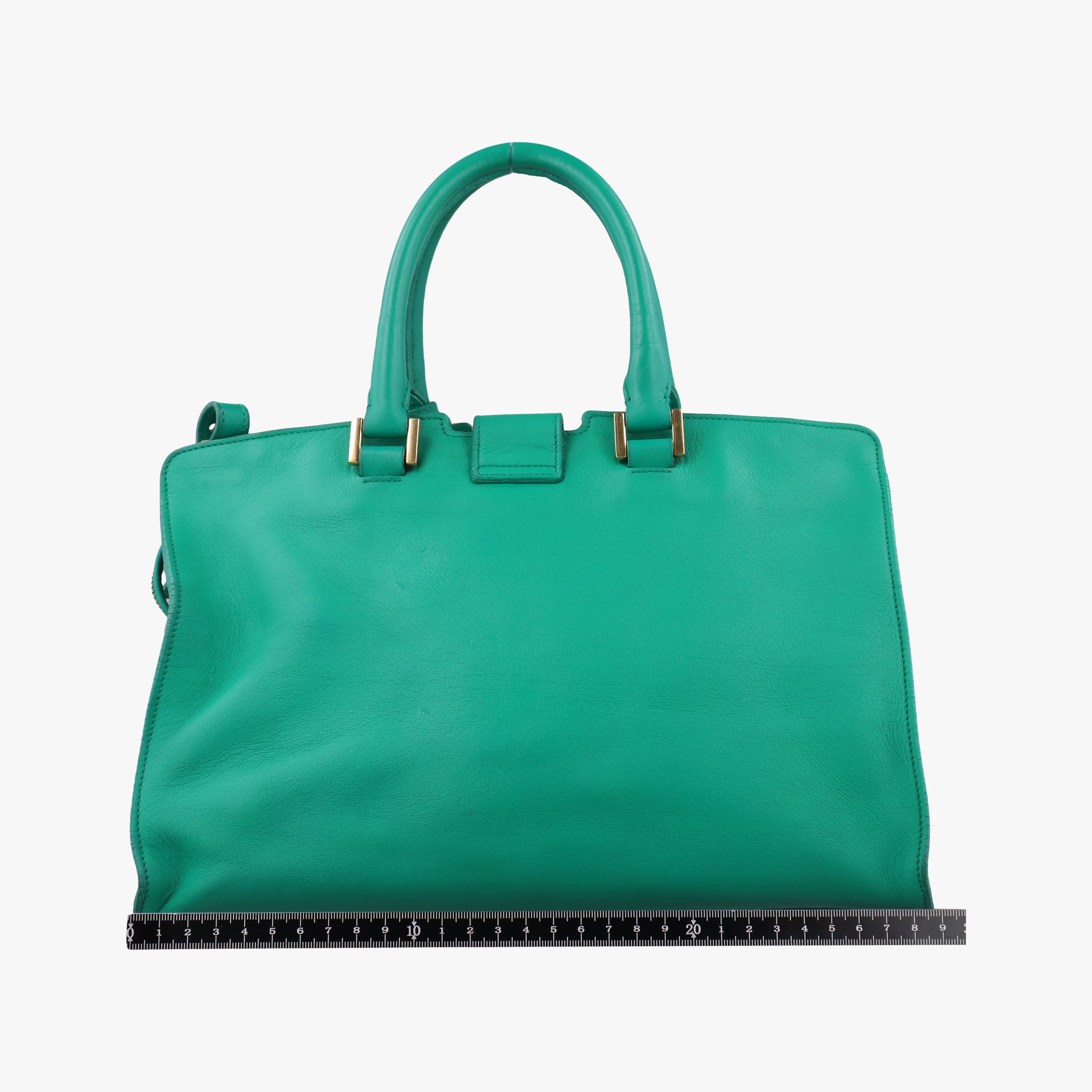 Pre-owned Yves Saint Laurent Y Ligne Petit Cabas Green Leather 311210 shoulderbag | stylenewstar