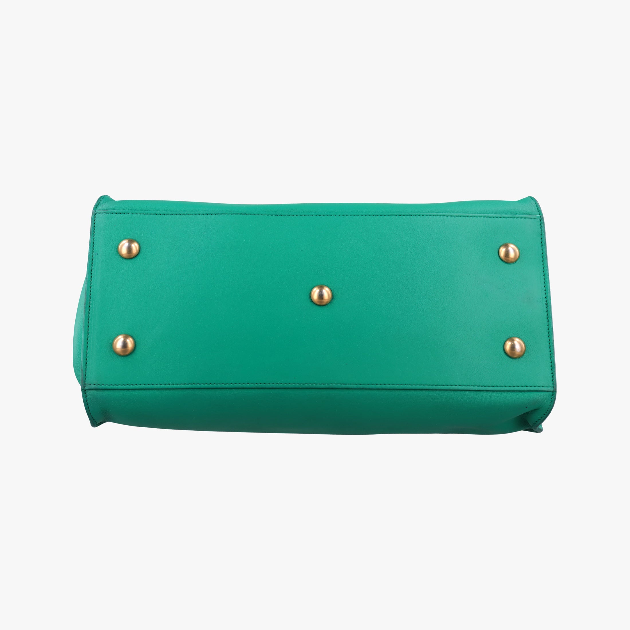 Pre-owned Yves Saint Laurent Y Ligne Petit Cabas Green Leather 311210 shoulderbag | stylenewstar