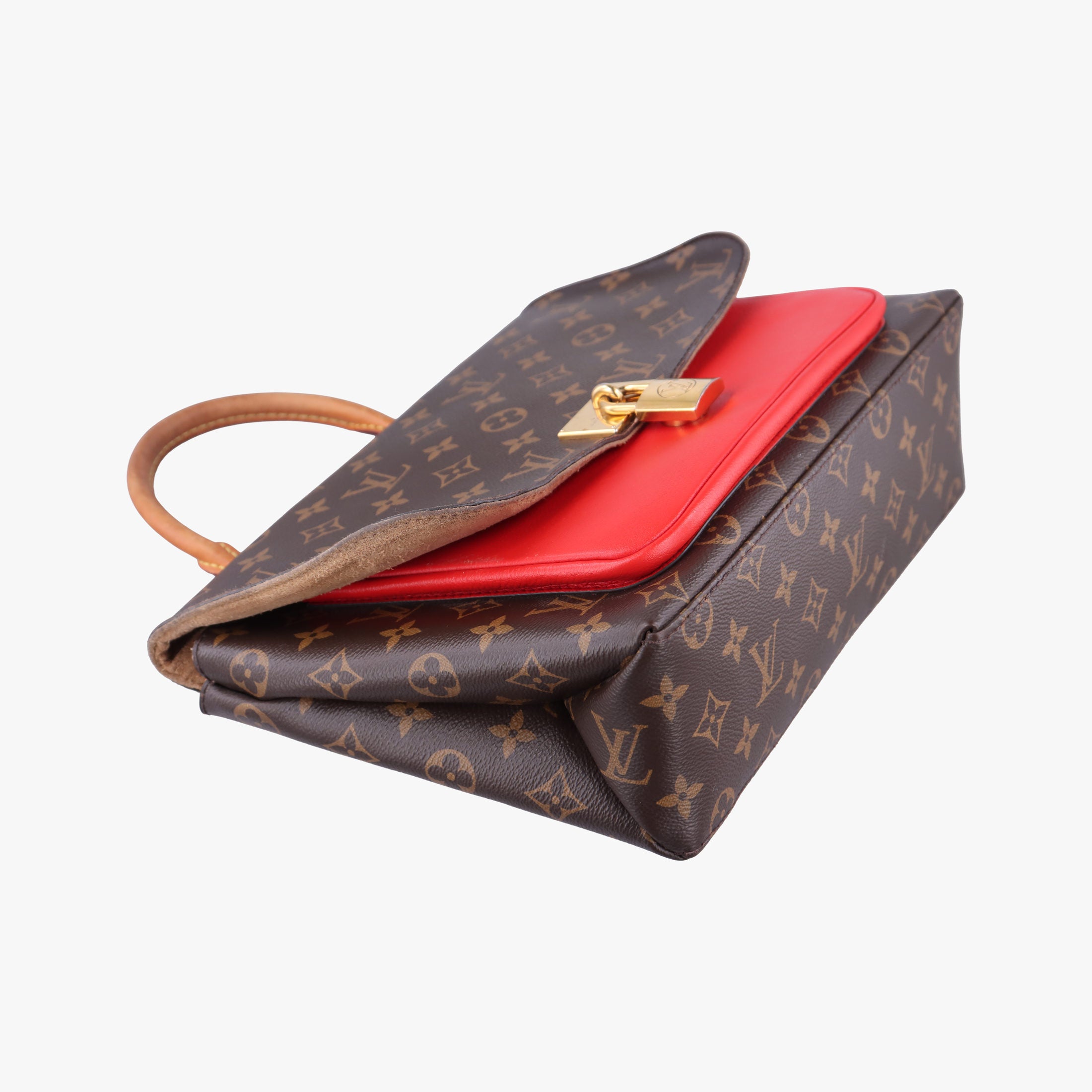 Pre-owned Louis Vuitton MARIGNAN Brown × Coquelicot Monogram Canvas×calf leather M44286 shoulderbag | stylenewstar