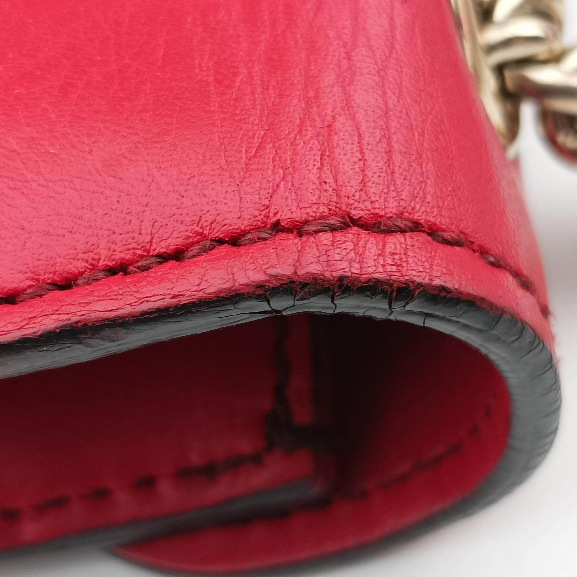 Pre-owned Gucci Emily Red Leather 283063 shoulderbag | stylenewstar