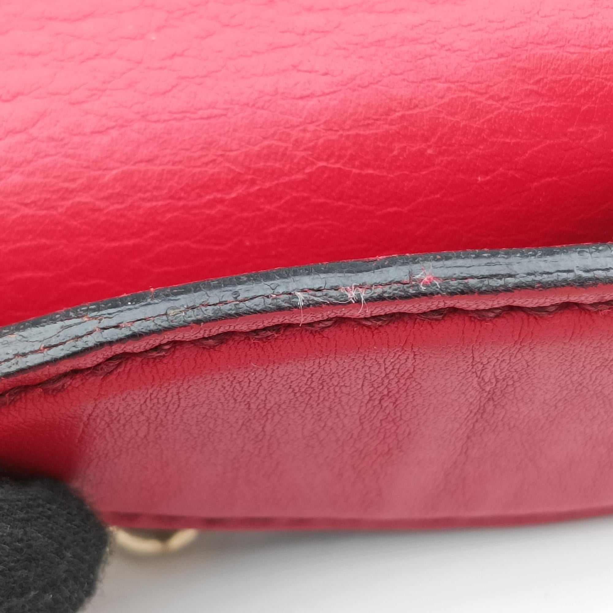 Pre-owned Gucci Emily Red Leather 283063 shoulderbag | stylenewstar