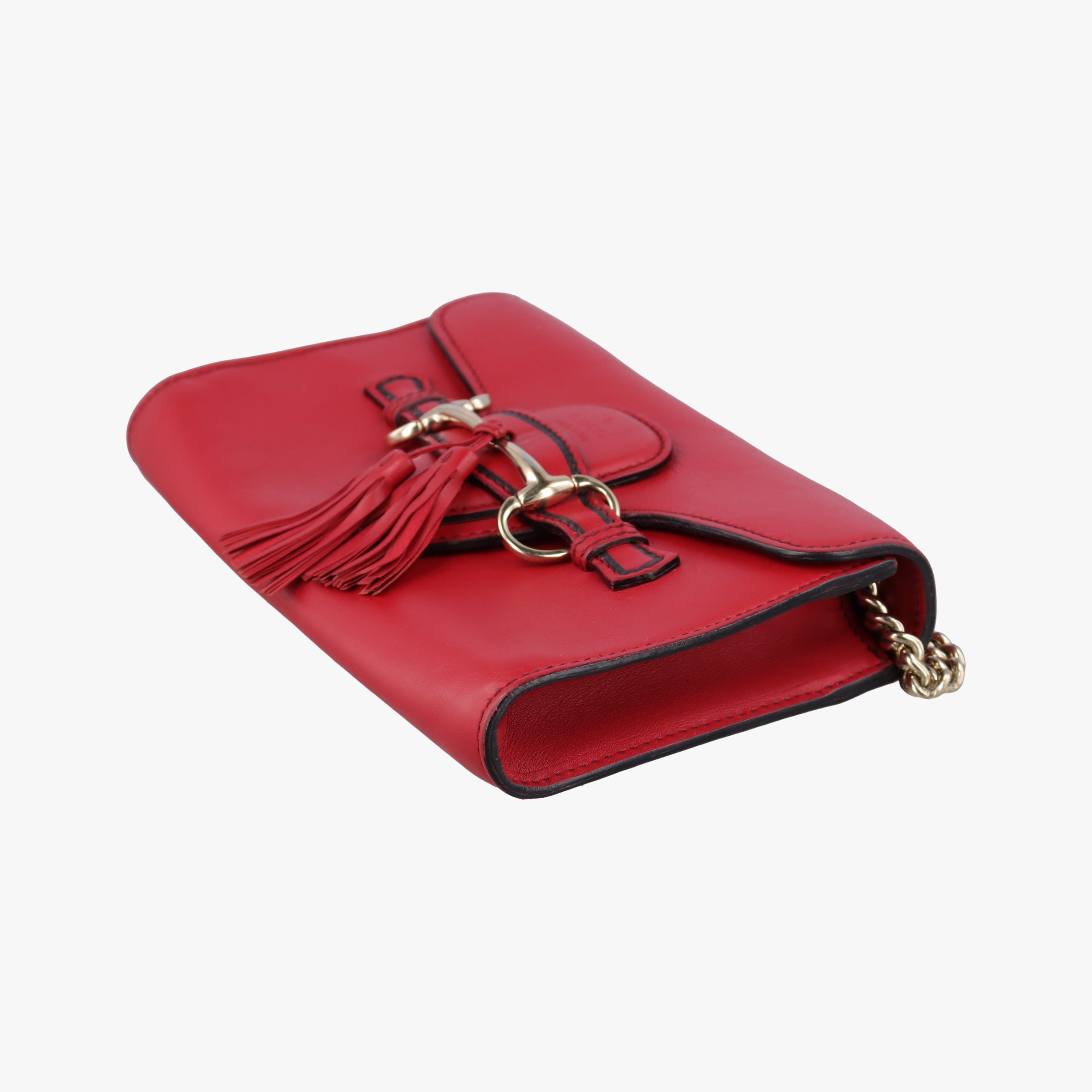 Pre-owned Gucci Emily Red Leather 283063 shoulderbag | stylenewstar