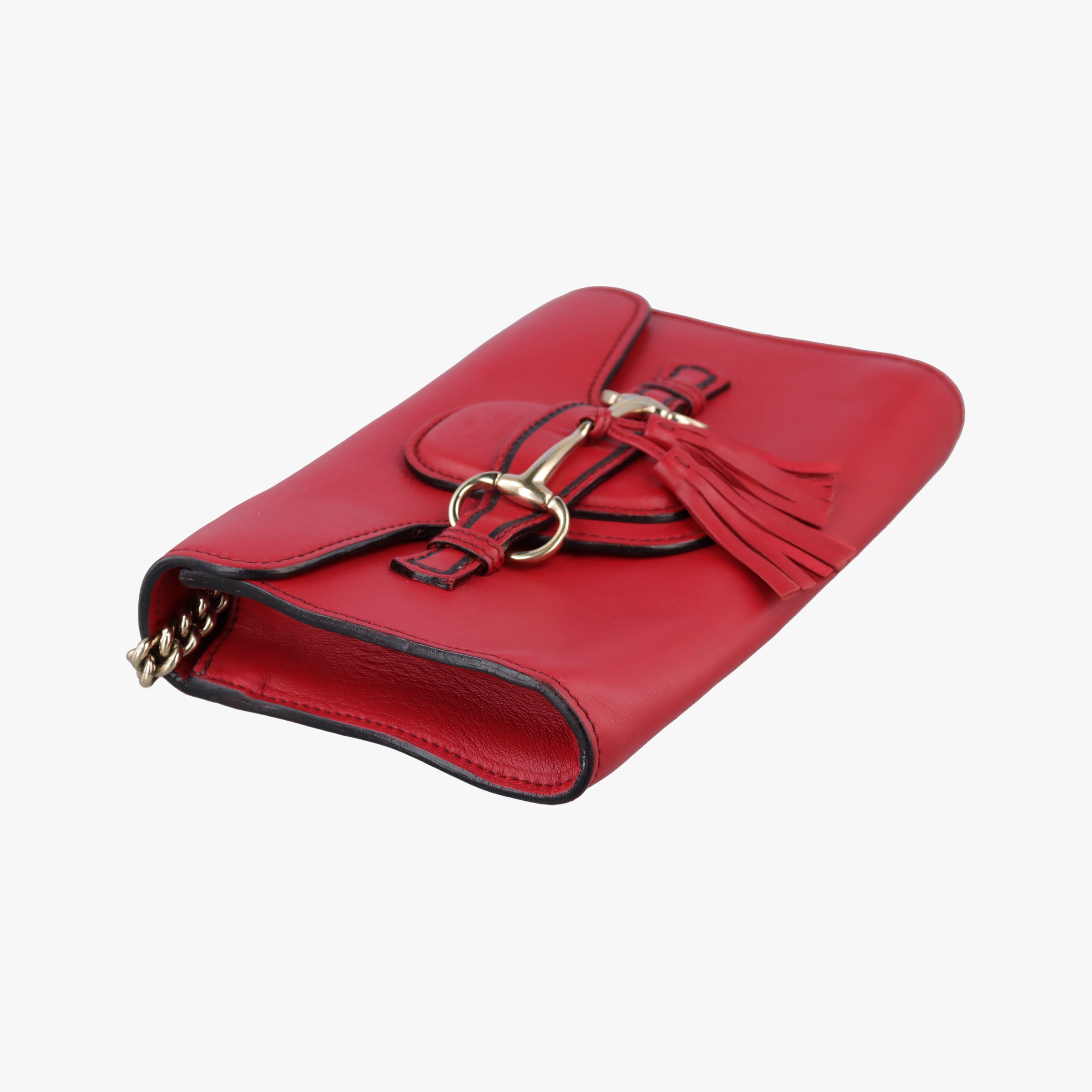Pre-owned Gucci Emily Red Leather 283063 shoulderbag | stylenewstar
