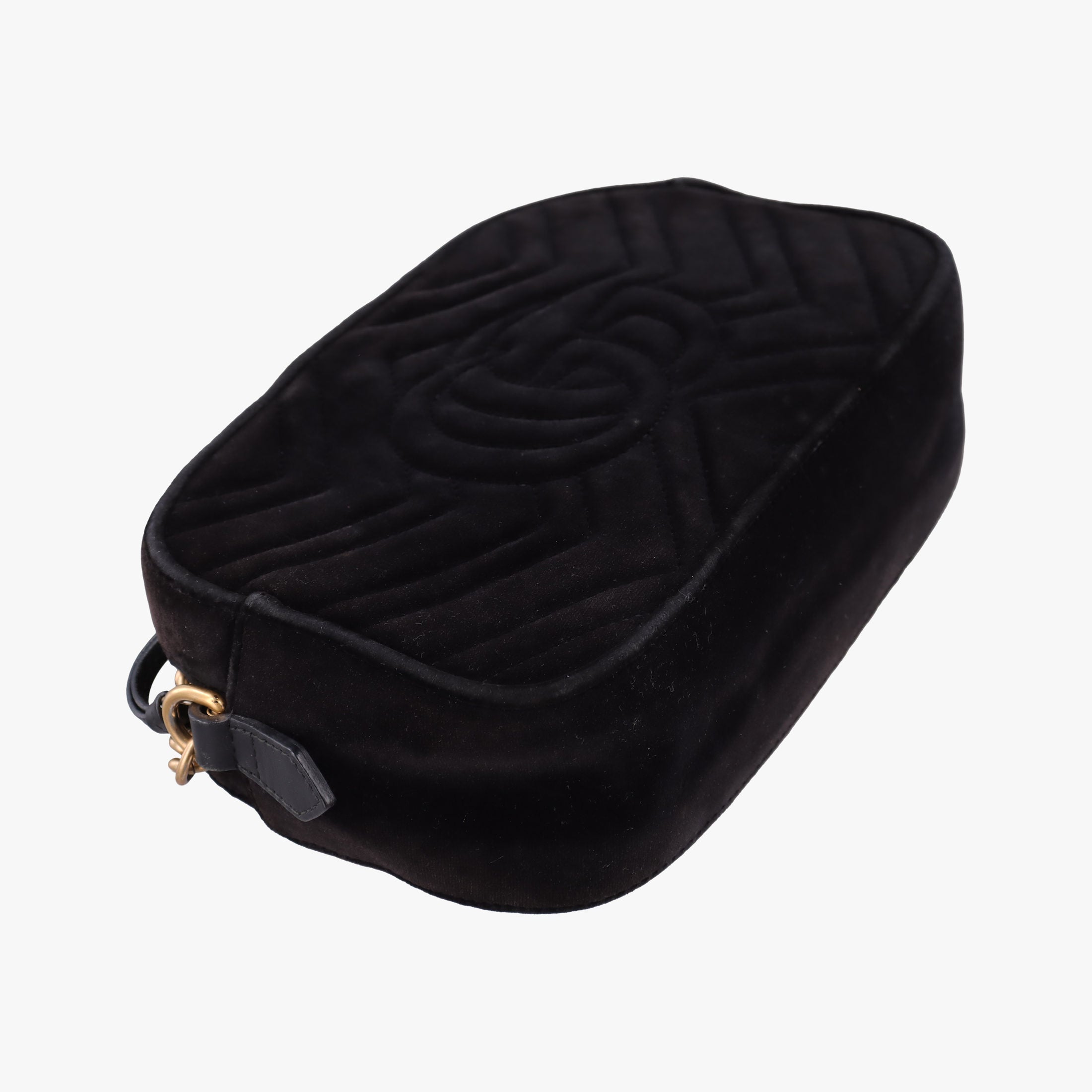 Pre-owned Gucci GG Marmont Black velour 447632 shoulderbag | stylenewstar