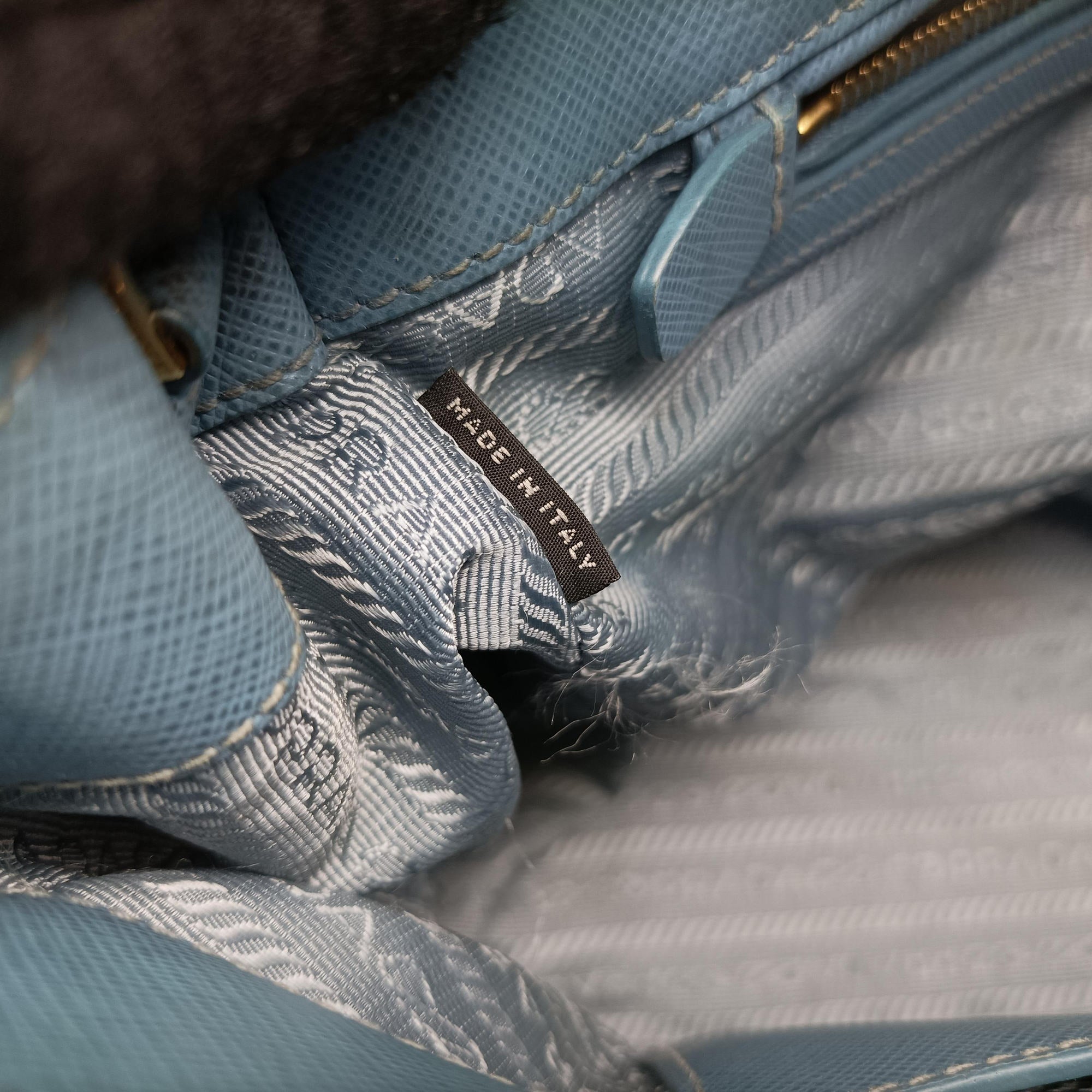 Pre-owned Prada Galleria Blue SAFFIANO Leather BN2274 shoulderbag | stylenewstar