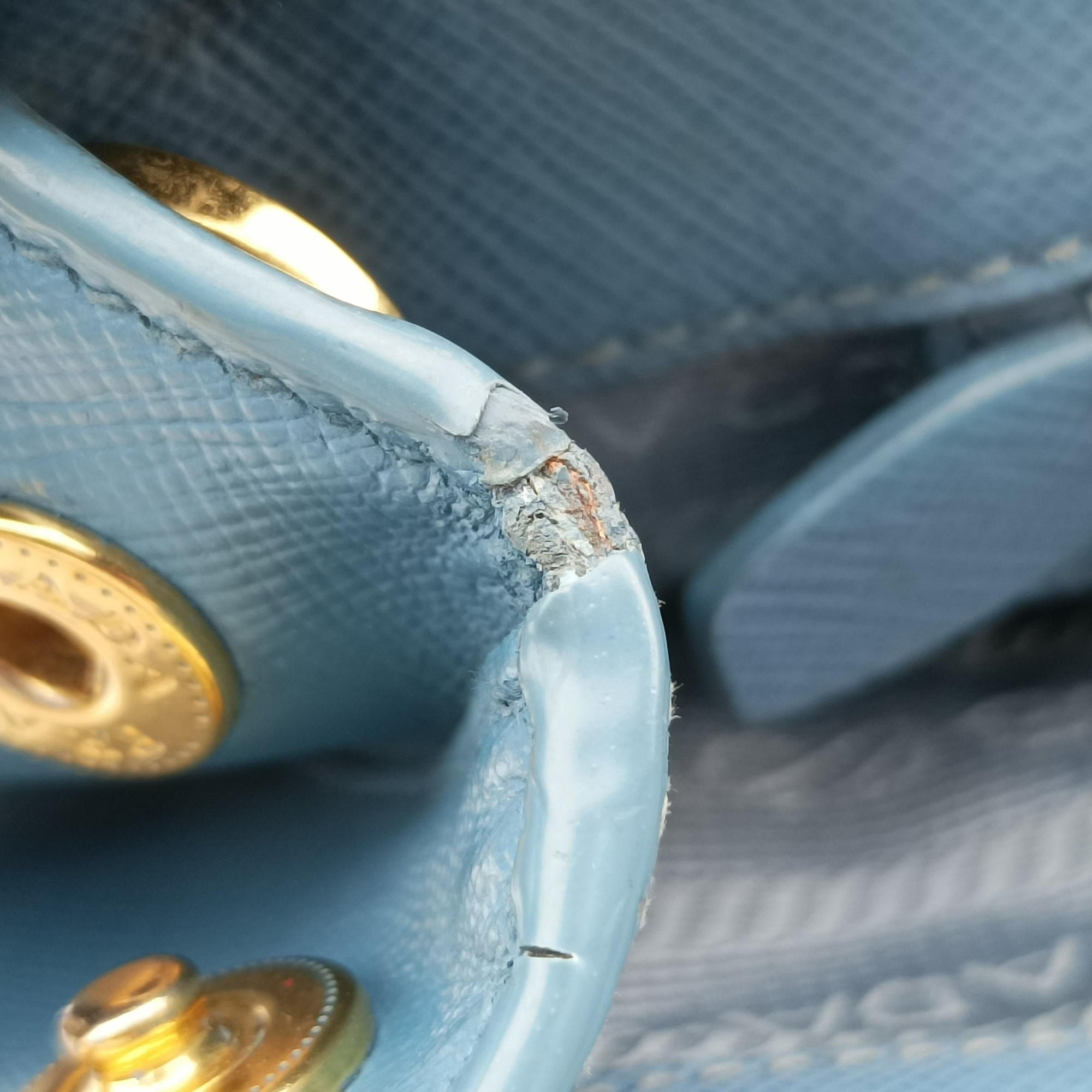 Pre-owned Prada Galleria Blue SAFFIANO Leather BN2274 shoulderbag | stylenewstar