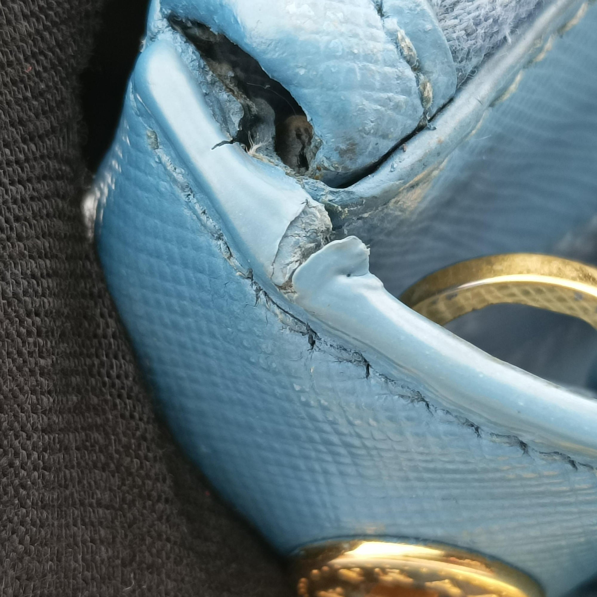 Pre-owned Prada Galleria Blue SAFFIANO Leather BN2274 shoulderbag | stylenewstar