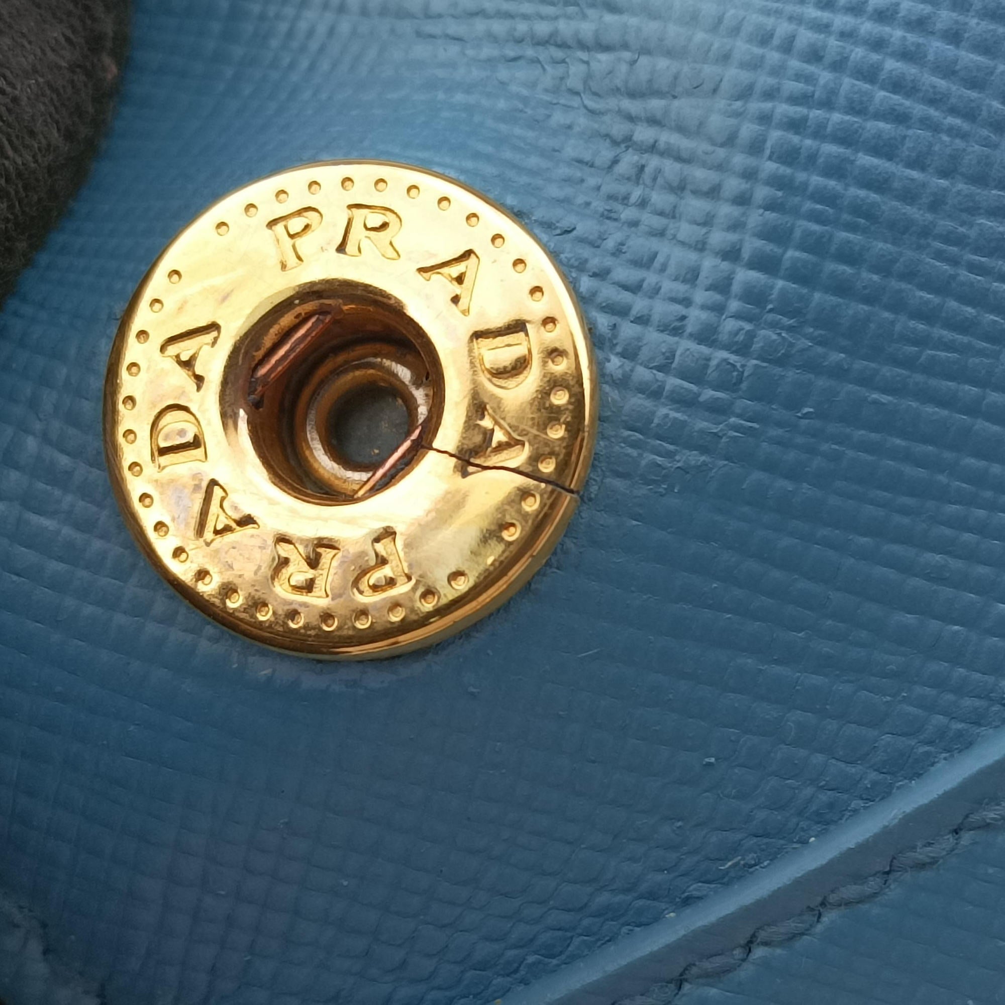 Pre-owned Prada Galleria Blue SAFFIANO Leather BN2274 shoulderbag | stylenewstar