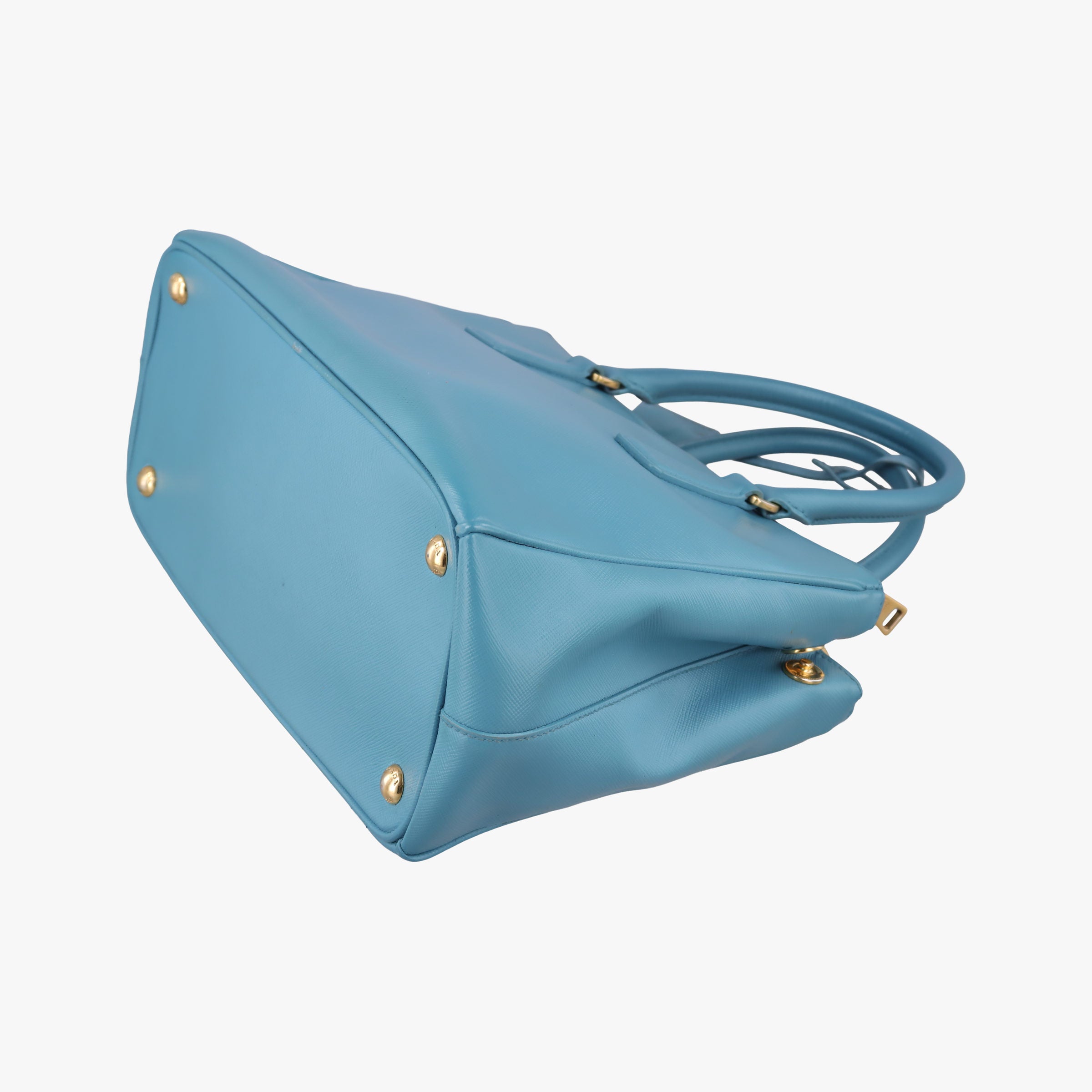 Pre-owned Prada Galleria Blue SAFFIANO Leather BN2274 shoulderbag | stylenewstar