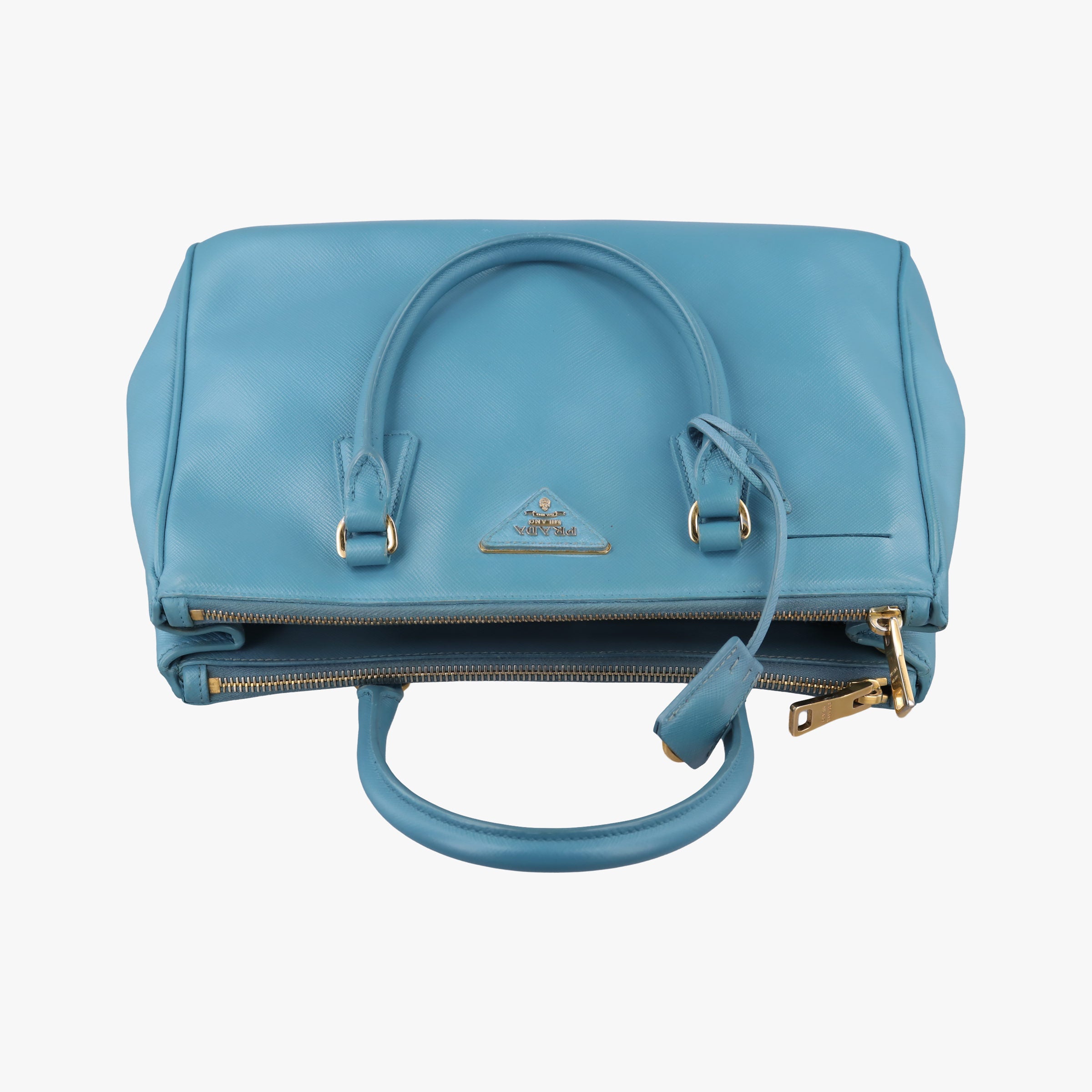 Pre-owned Prada Galleria Blue SAFFIANO Leather BN2274 shoulderbag | stylenewstar