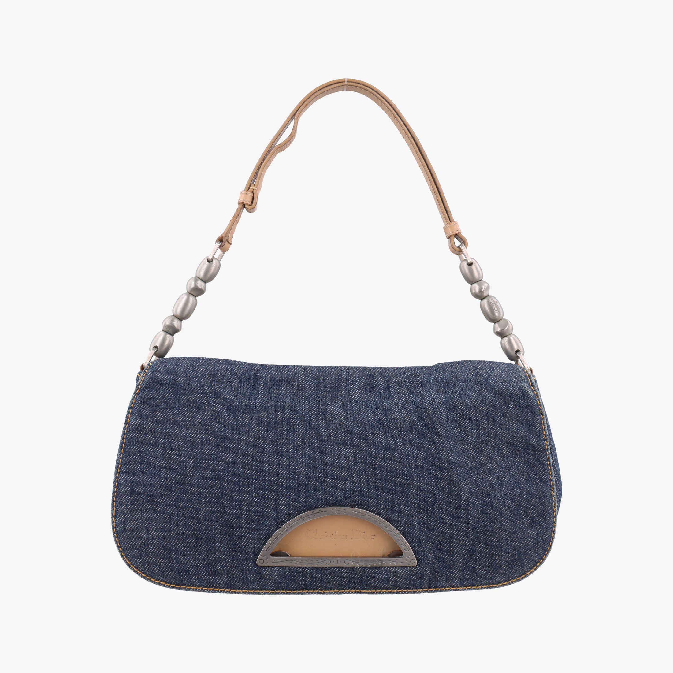Pre-owned Christian Dior Marispearl Navy denim  handbag | stylenewstar