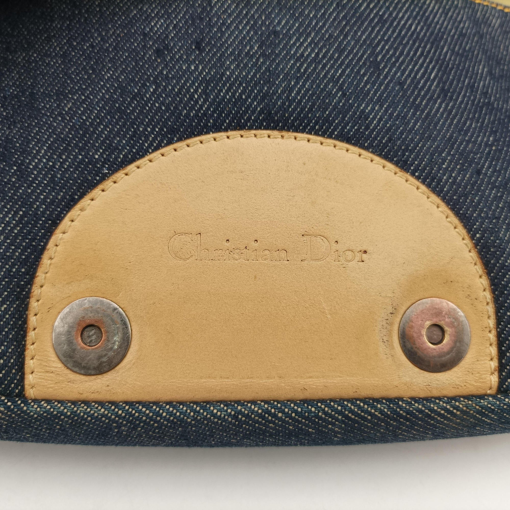Pre-owned Christian Dior Marispearl Navy denim  handbag | stylenewstar