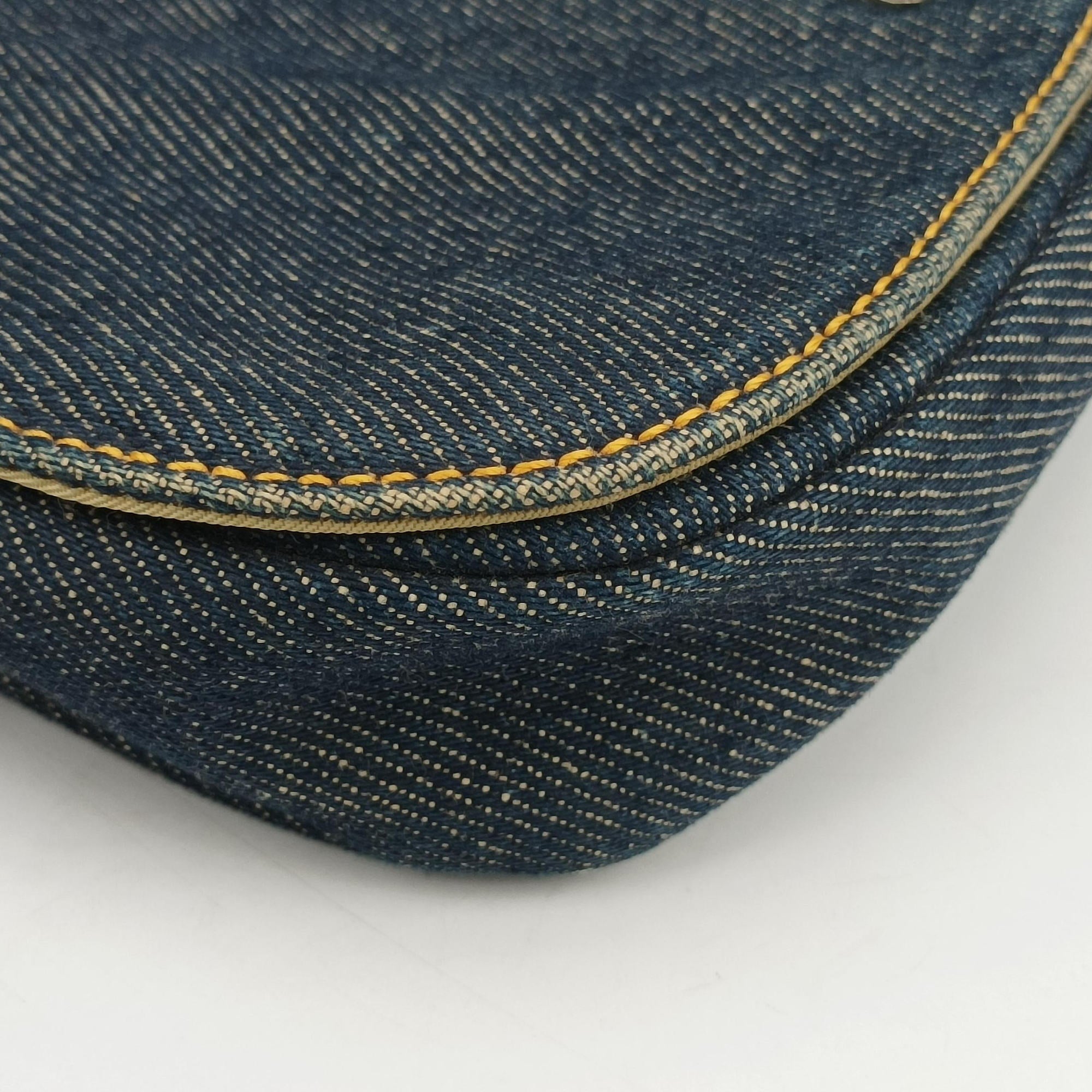 Pre-owned Christian Dior Marispearl Navy denim  handbag | stylenewstar