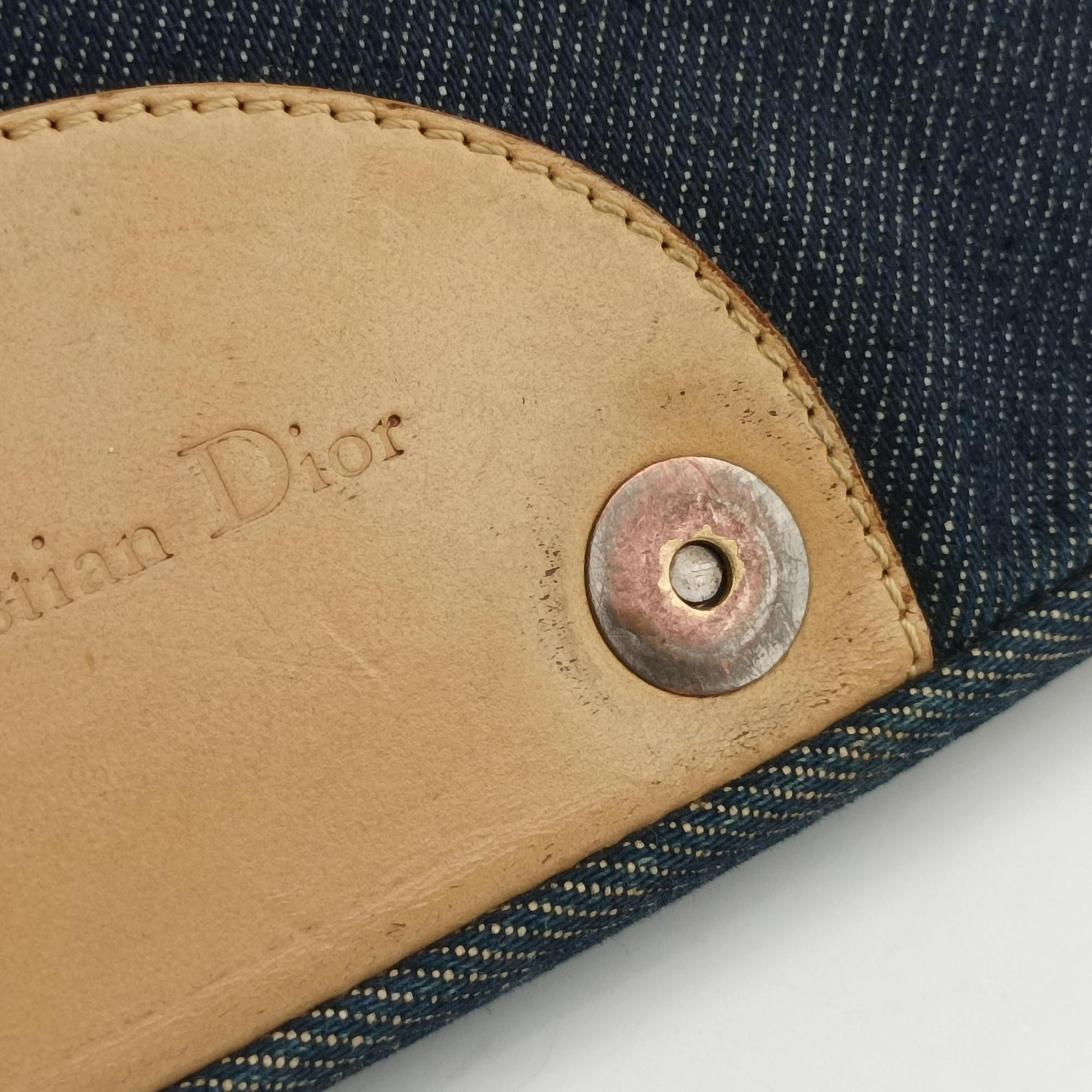 Pre-owned Christian Dior Marispearl Navy denim  handbag | stylenewstar