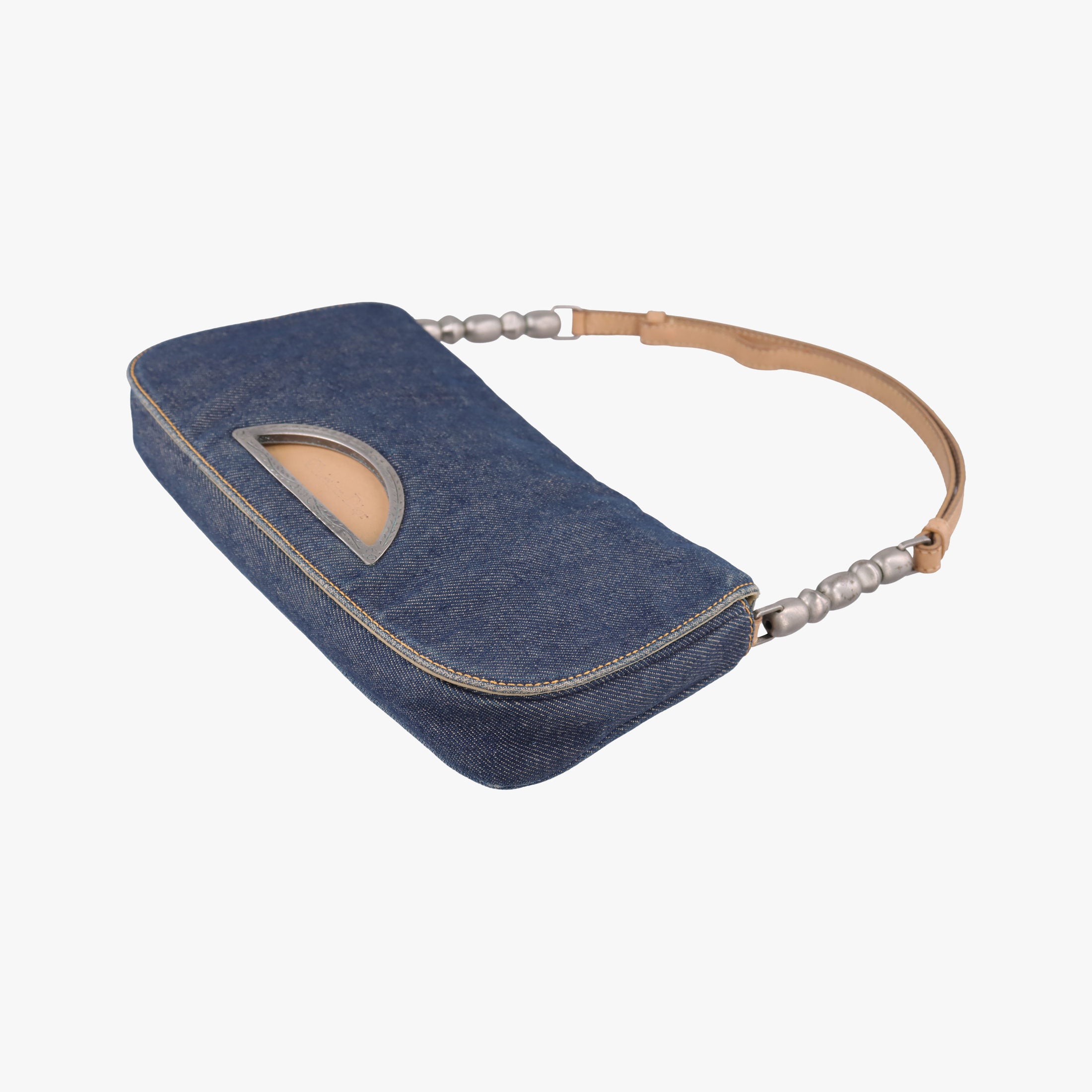 Pre-owned Christian Dior Marispearl Navy denim  handbag | stylenewstar