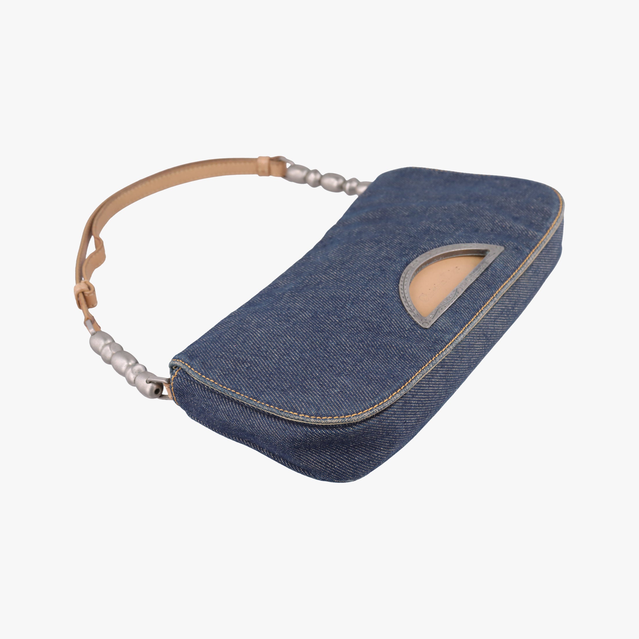 Pre-owned Christian Dior Marispearl Navy denim  handbag | stylenewstar
