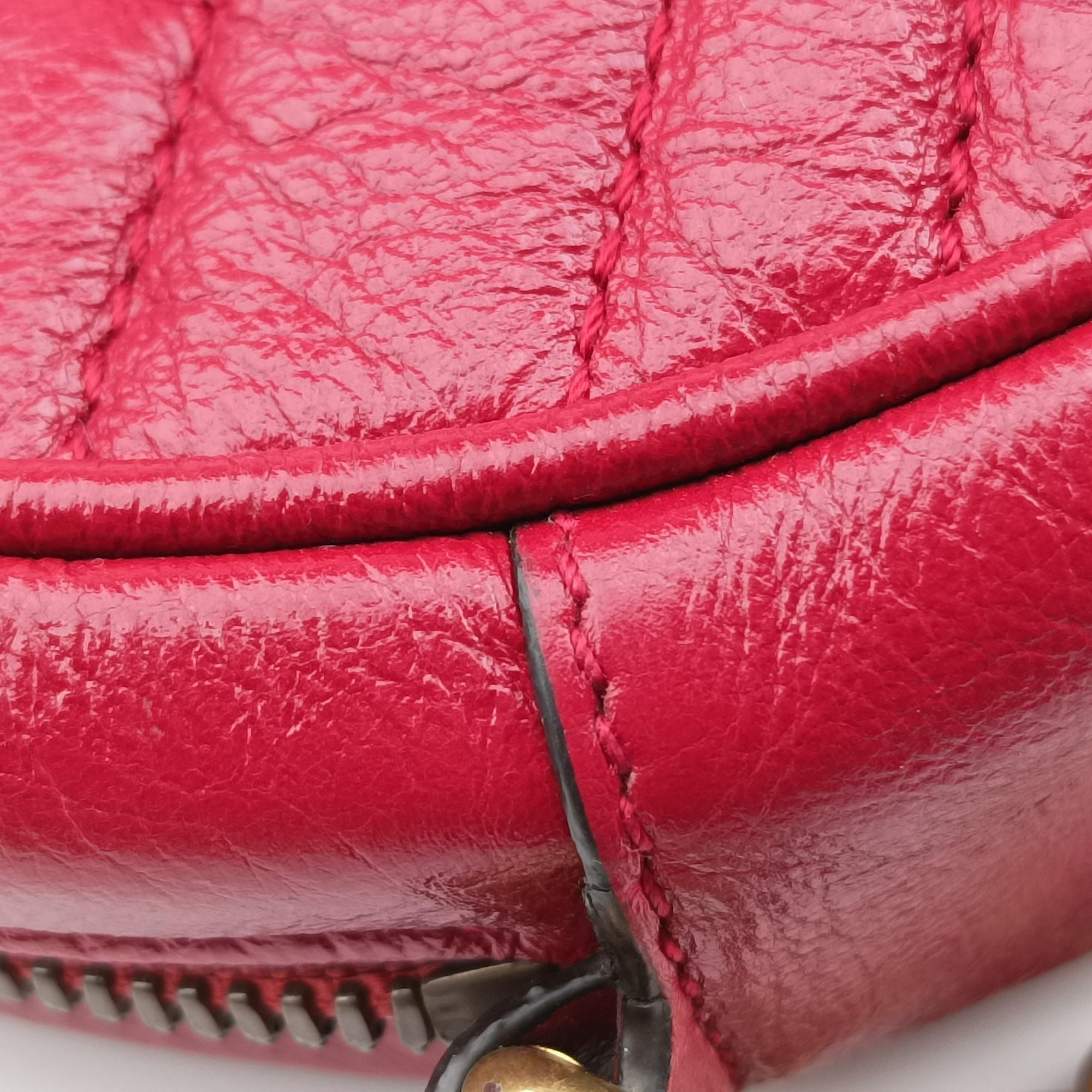 Pre-owned Gucci GG Marmont Red Leather 550154 shoulderbag | stylenewstar