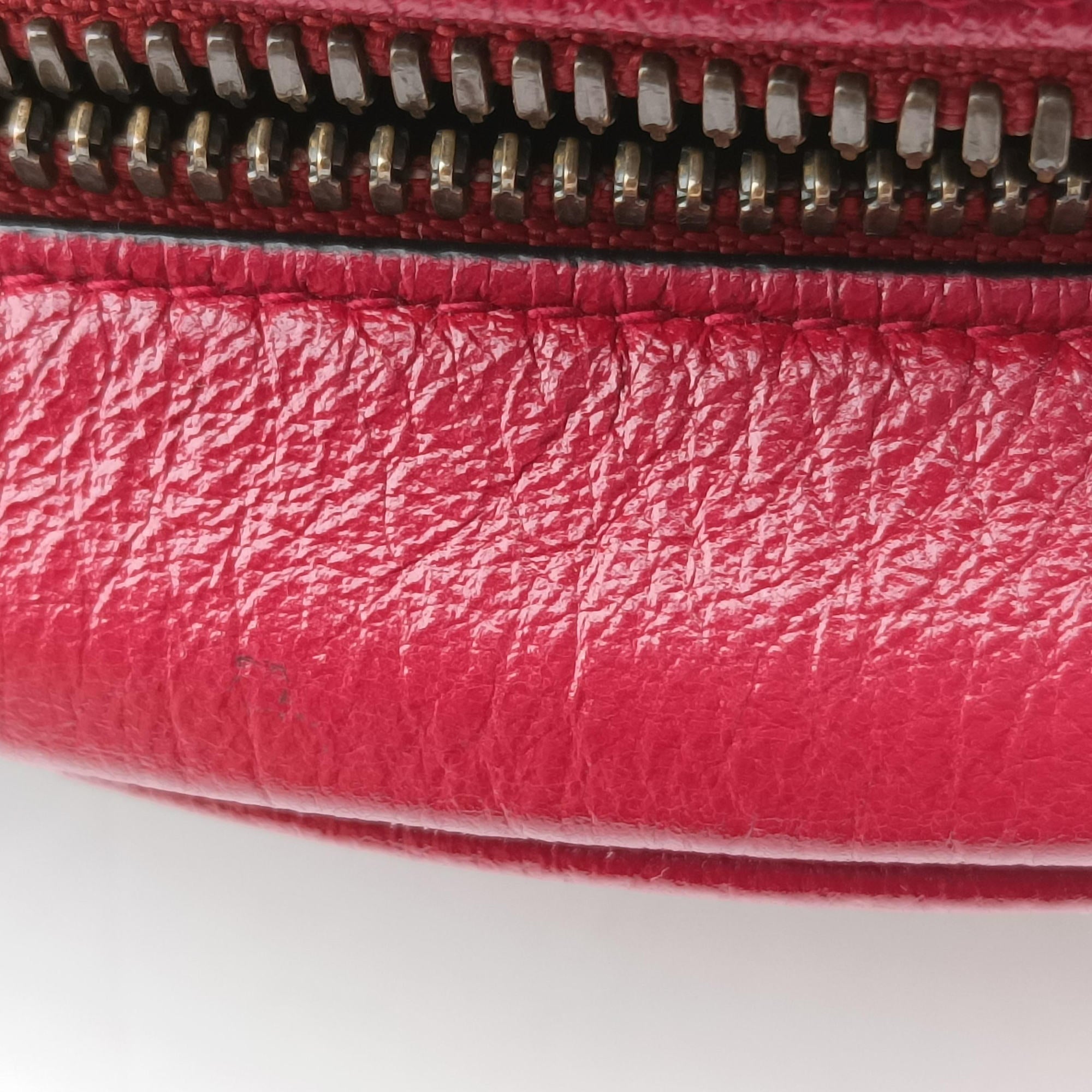 Pre-owned Gucci GG Marmont Red Leather 550154 shoulderbag | stylenewstar