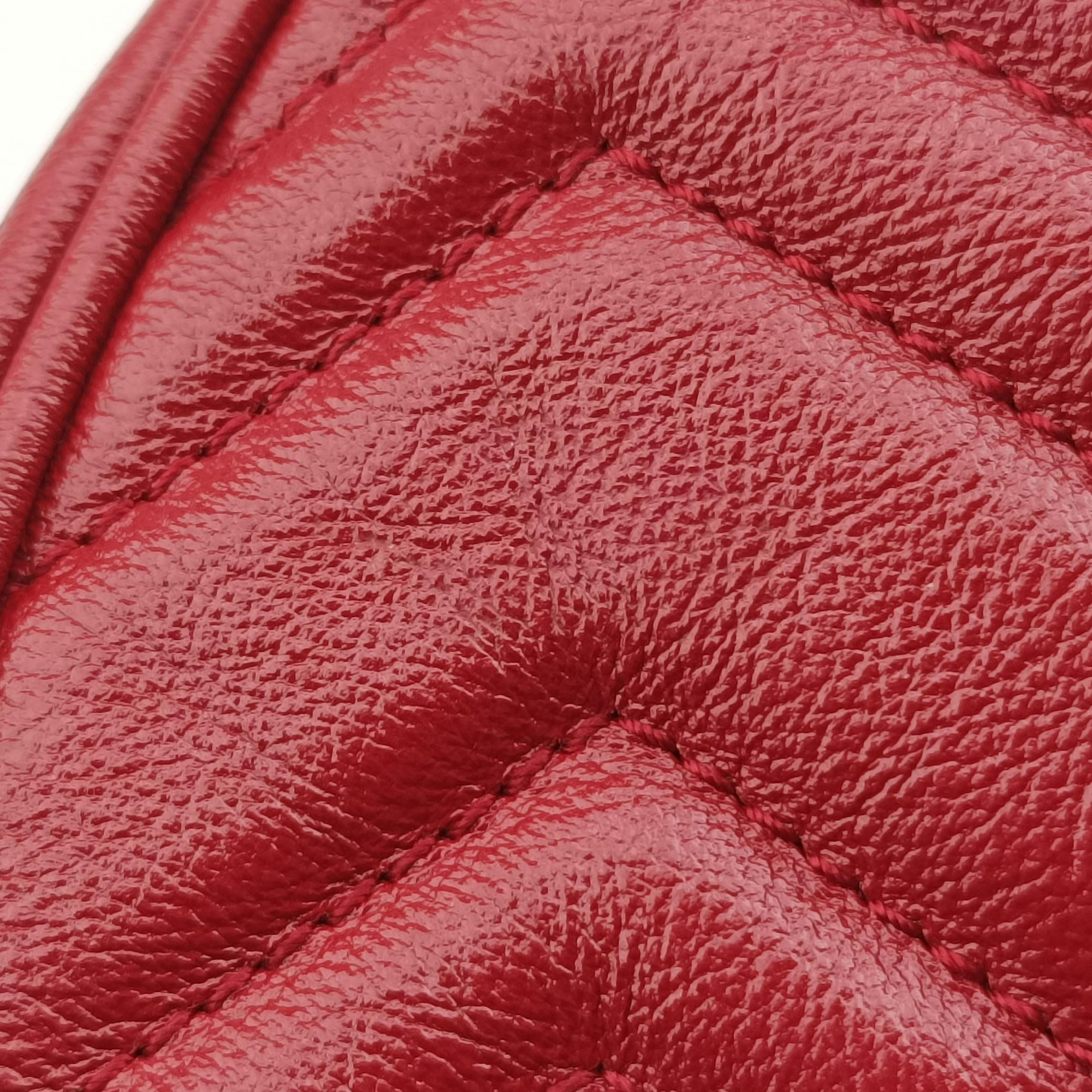 Pre-owned Gucci GG Marmont Red Leather 550154 shoulderbag | stylenewstar